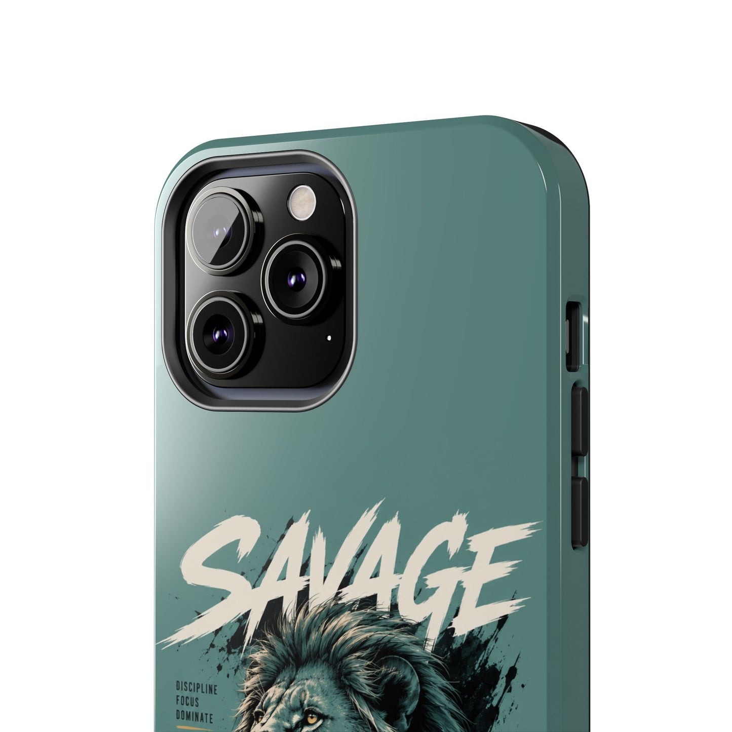 Savage Lion Tough Phone Case – 'Born to Lead' Rugged Protective Cover