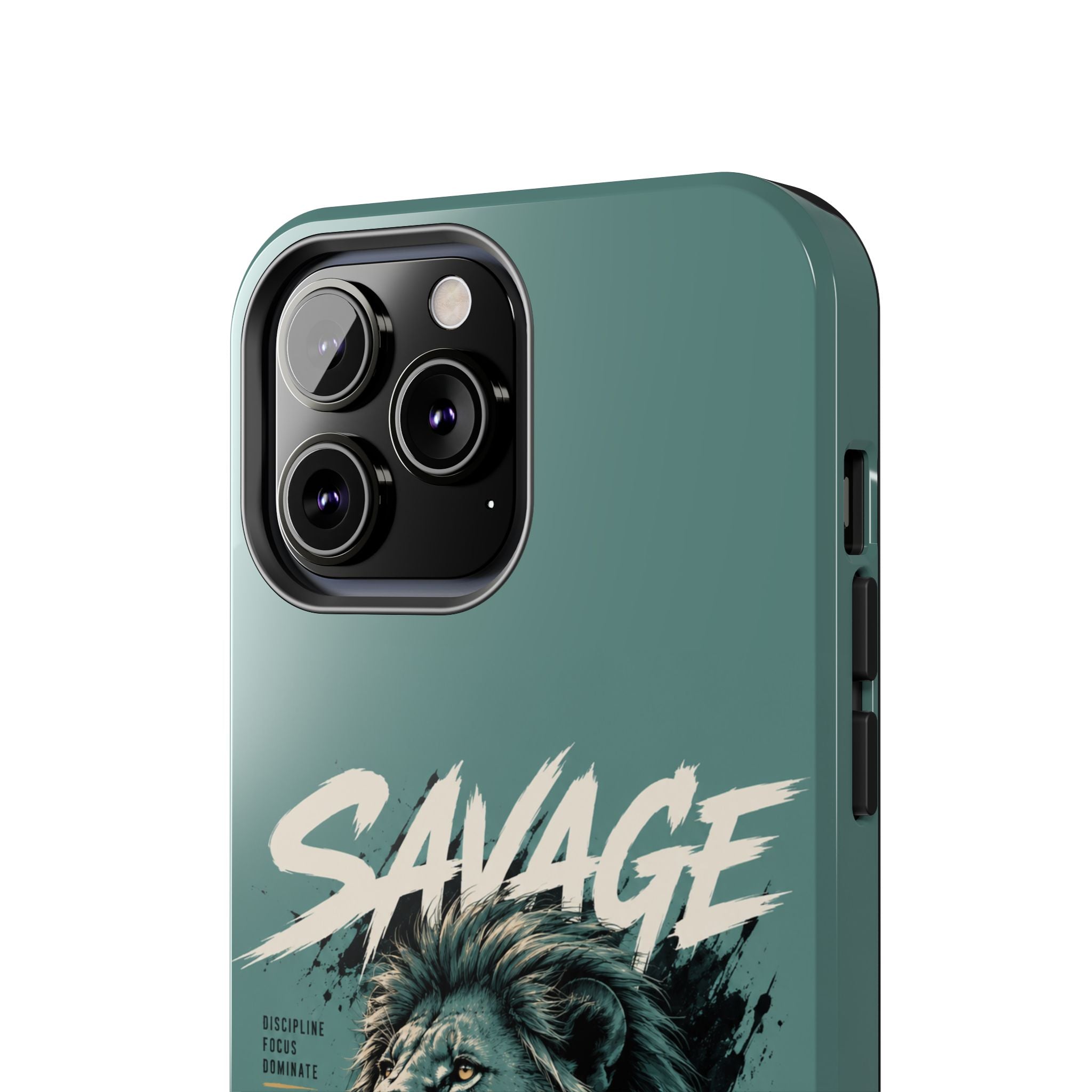 Savage Lion Tough Phone Case – 'Born to Lead' Rugged Protective Cover