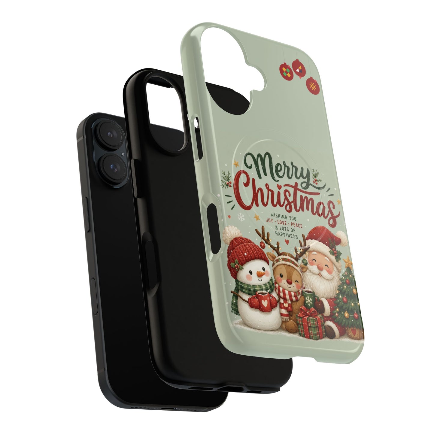 Christmas Phone Case — “Merry Christmas” Santa & Friends Tough Magnetic Case