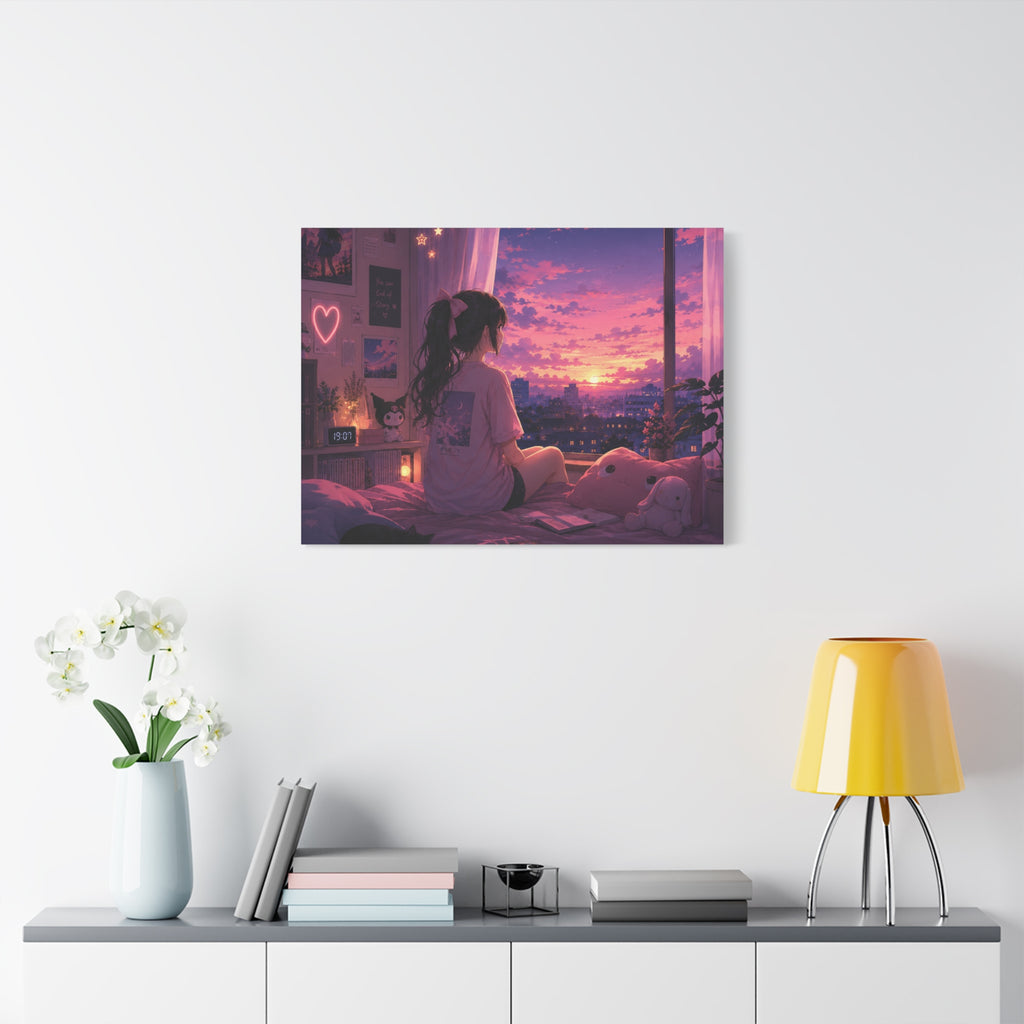 Dreamscape Anime Sunset Canvas