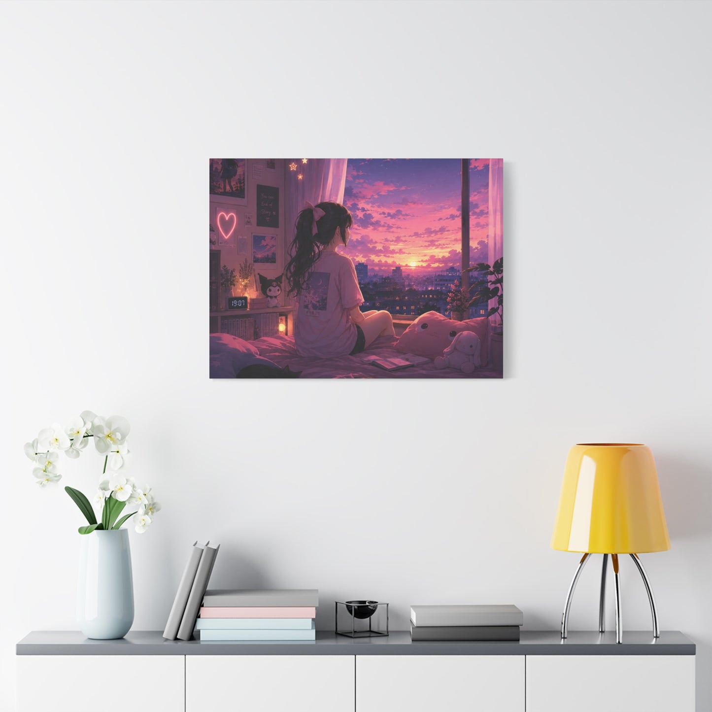 Dreamscape Anime Sunset Canvas