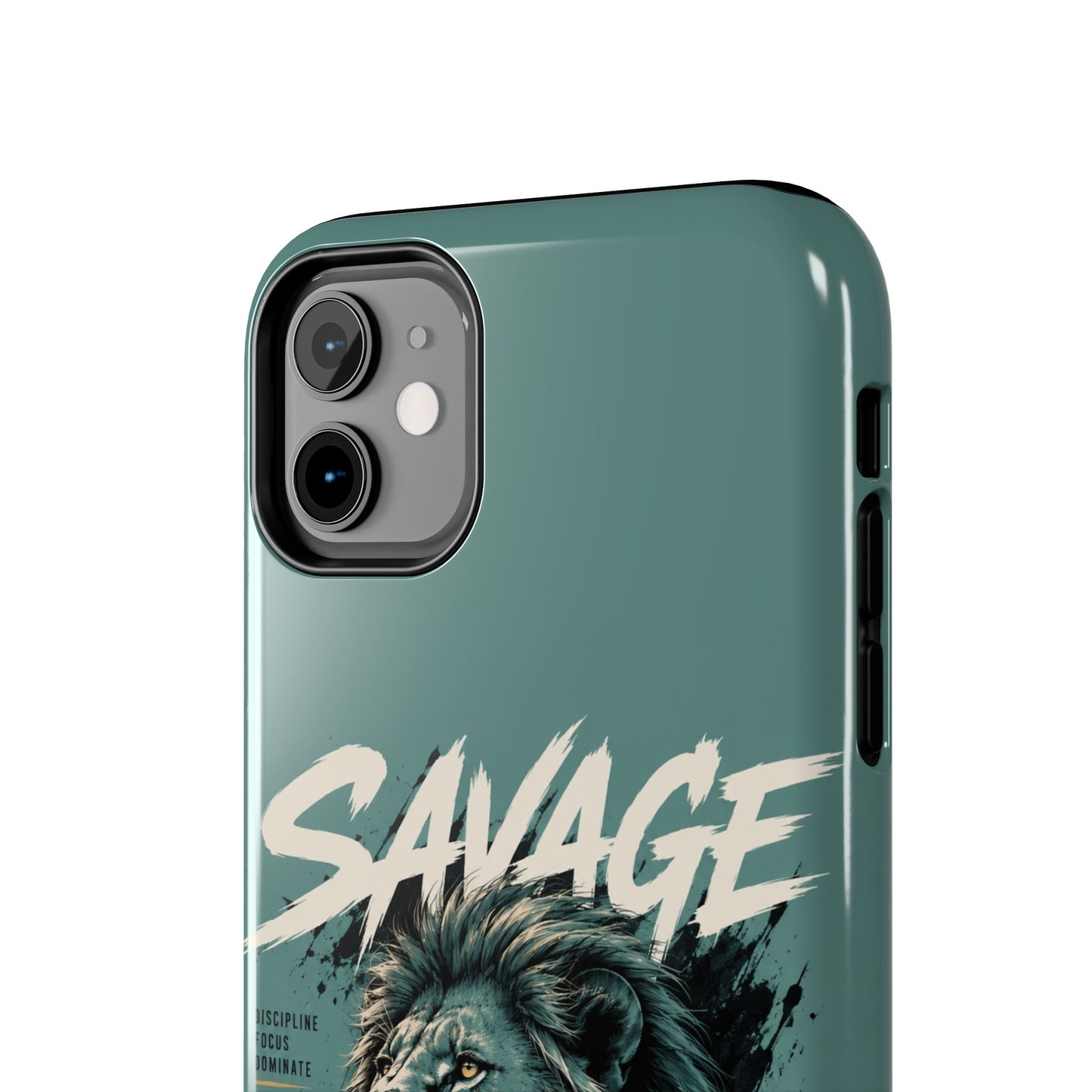 Savage Lion Tough Phone Case – 'Born to Lead' Rugged Protective Cover