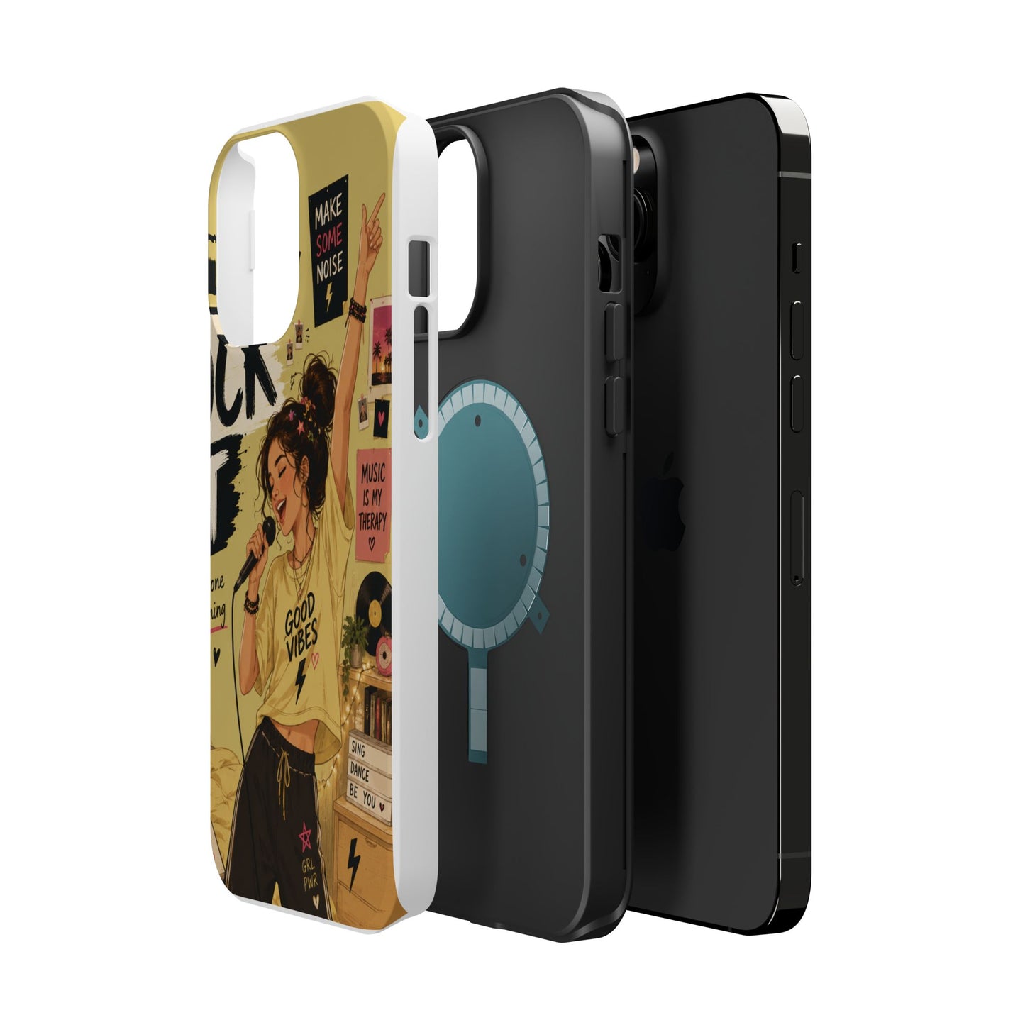 Singer Illustration Phone Case — 'Good Vibes' Magnetic Impact-Resistant Case
