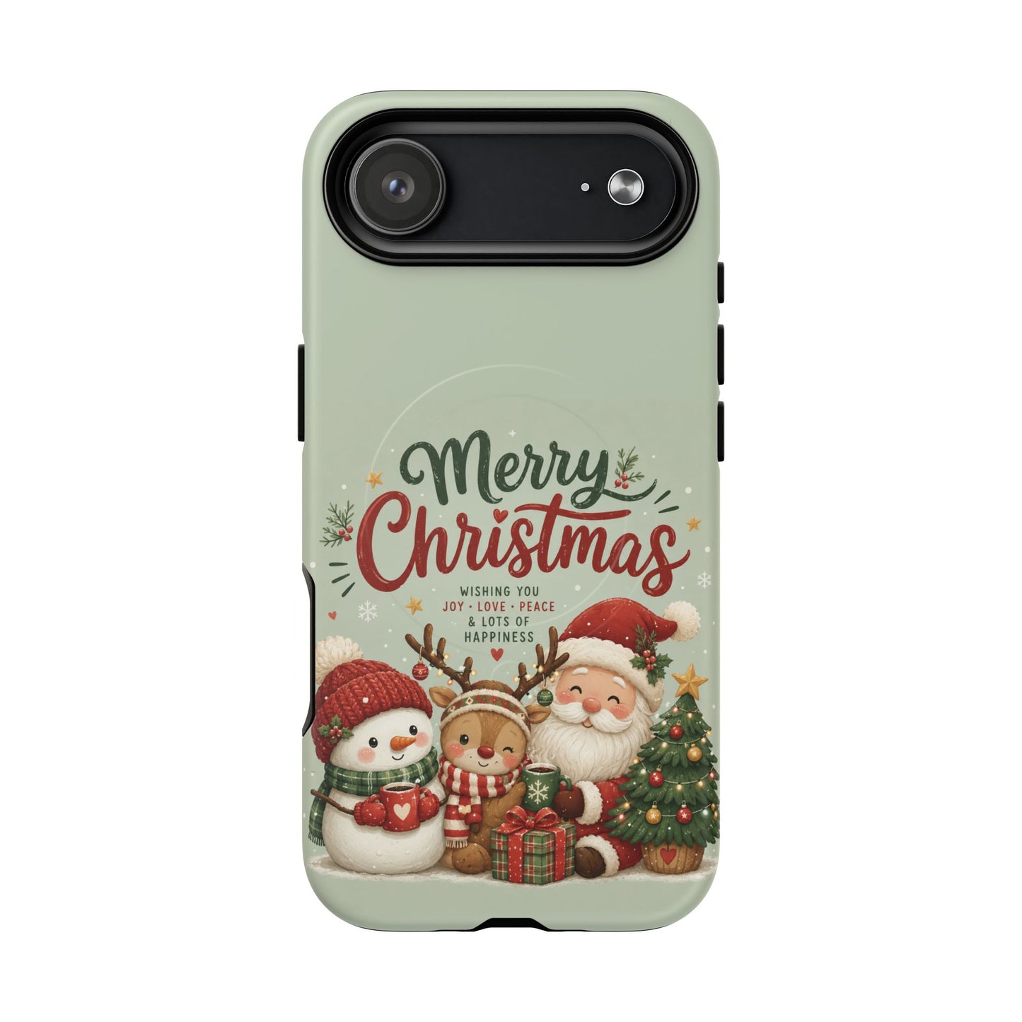 Christmas Phone Case — “Merry Christmas” Santa & Friends Tough Magnetic Case