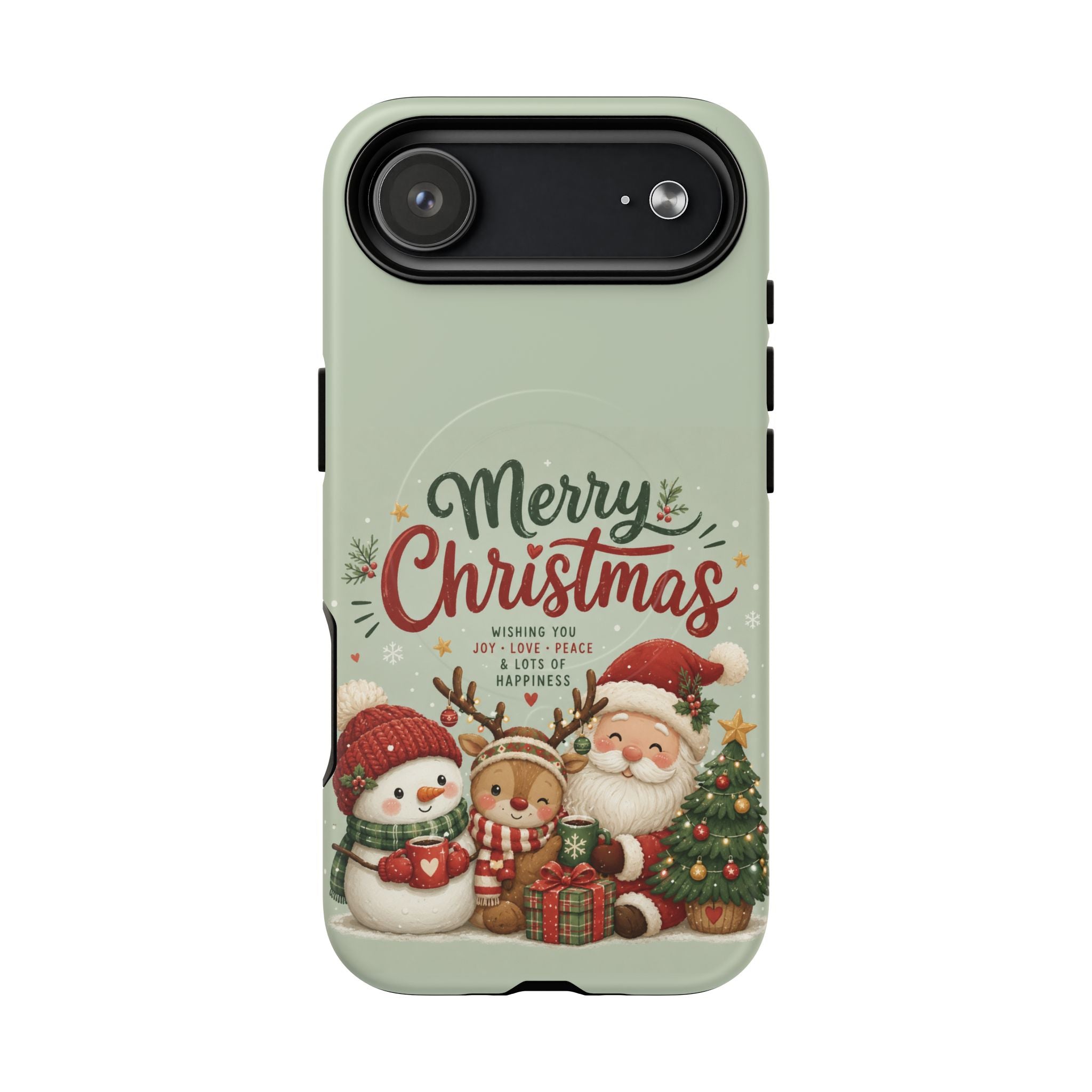 Christmas Phone Case — “Merry Christmas” Santa & Friends Tough Magnetic Case