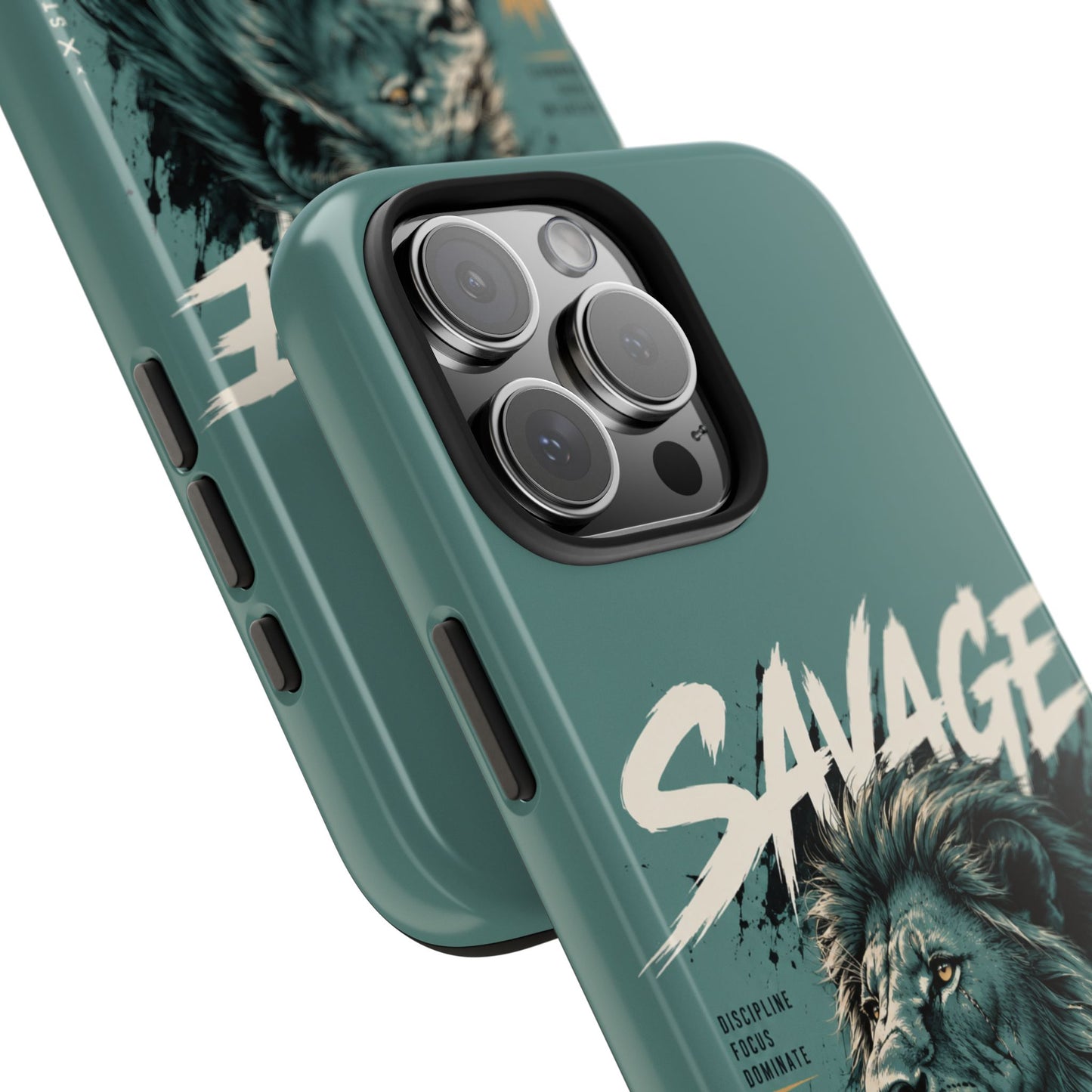 Savage Lion Tough Phone Case – 'Born to Lead' Rugged Protective Cover