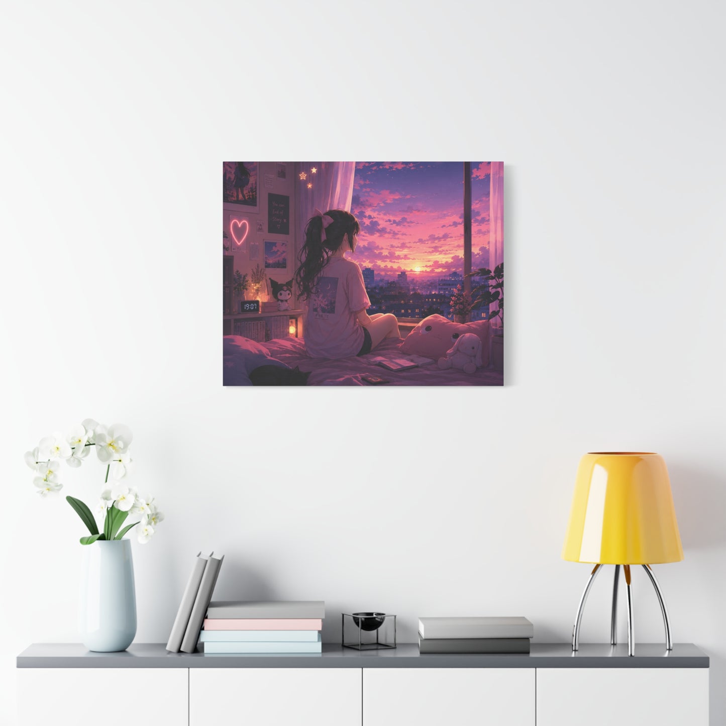 Dreamscape Anime Sunset Canvas