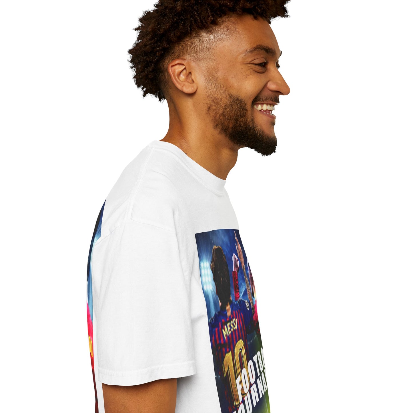 Football Tournament T‑Shirt — Messi & Ronaldo Poster Design