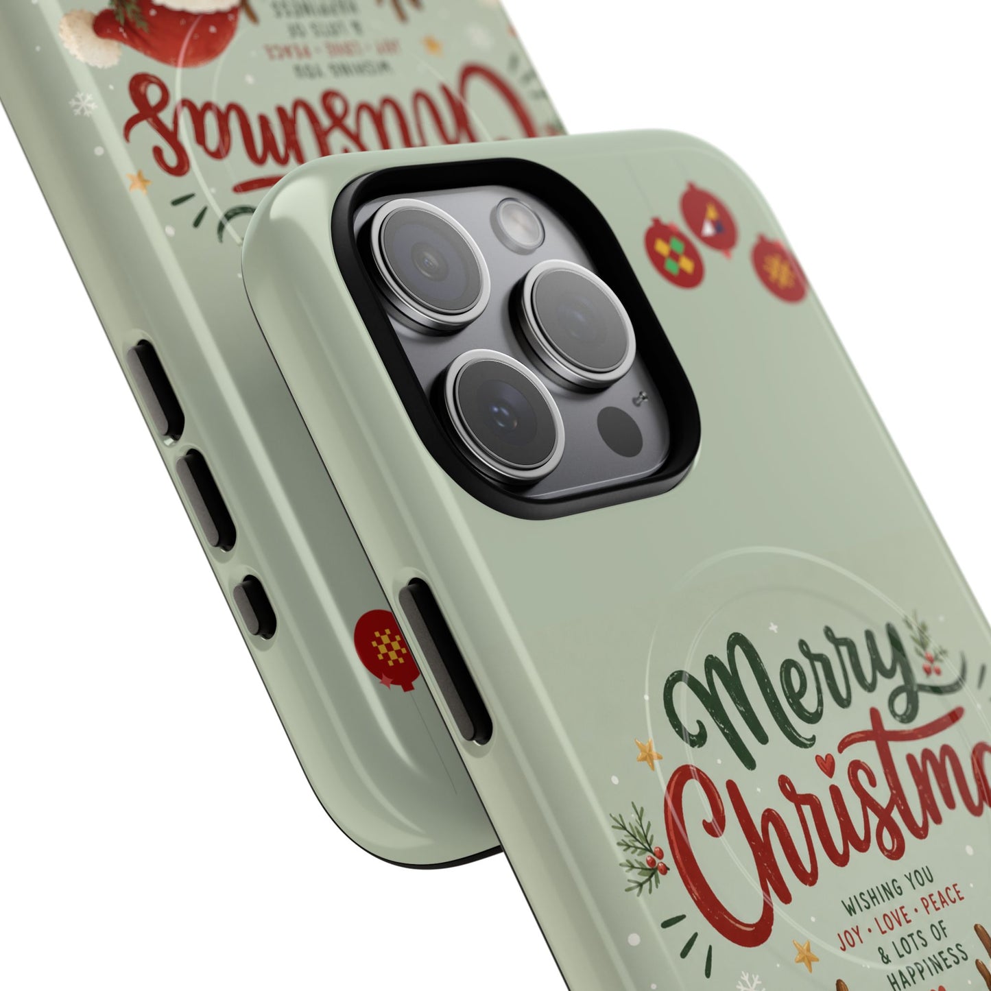 Christmas Phone Case — “Merry Christmas” Santa & Friends Tough Magnetic Case