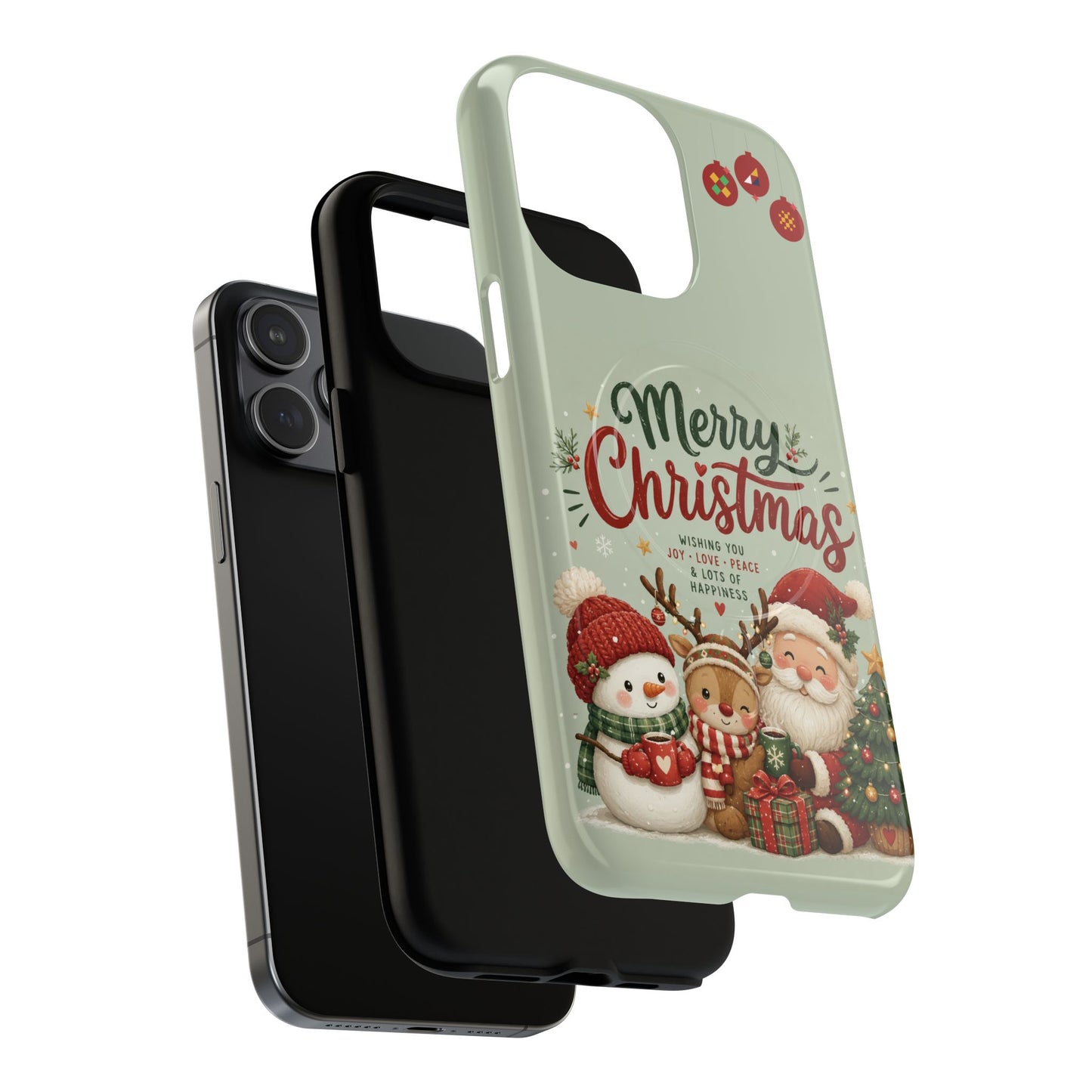 Christmas Phone Case — “Merry Christmas” Santa & Friends Tough Magnetic Case