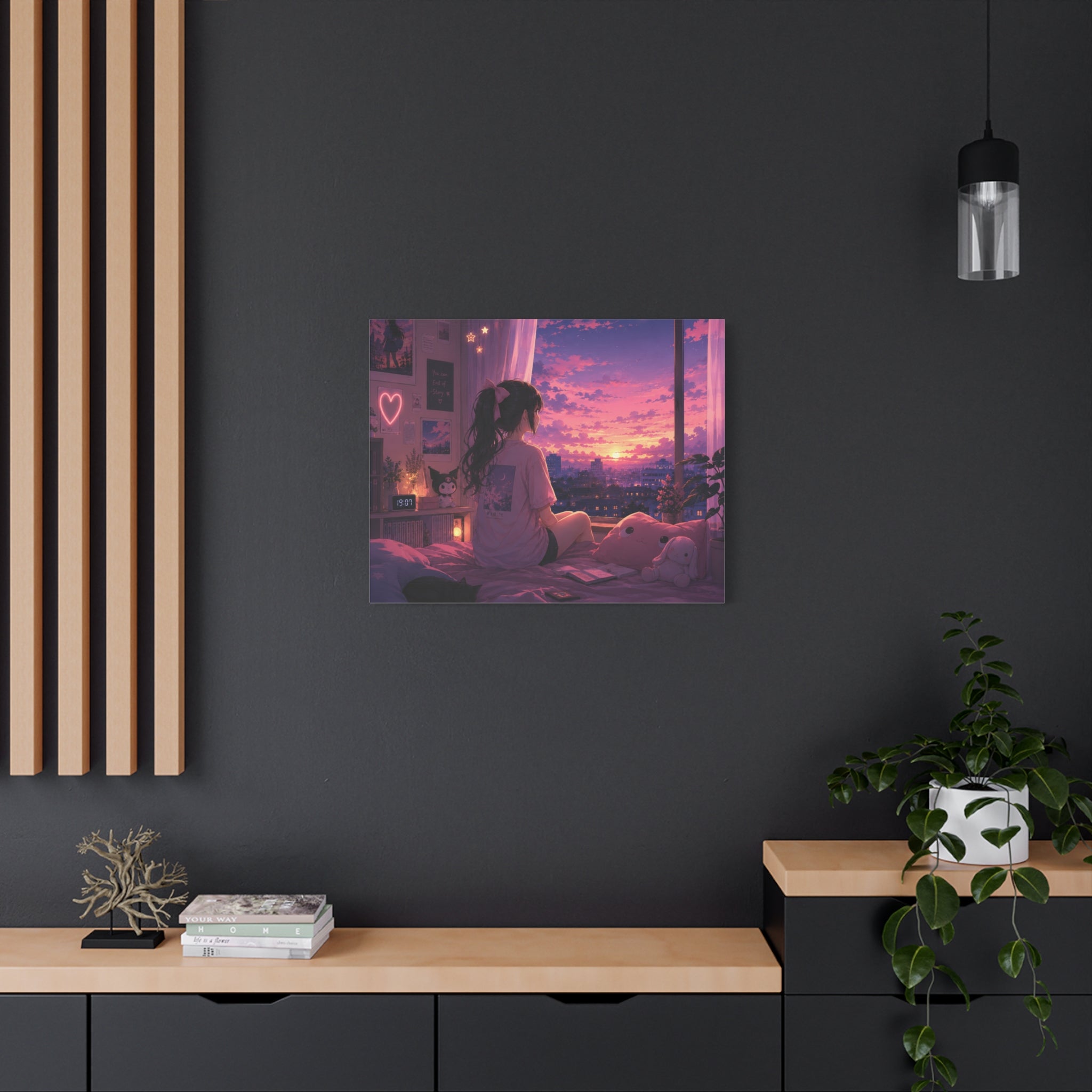 Dreamscape Anime Sunset Canvas