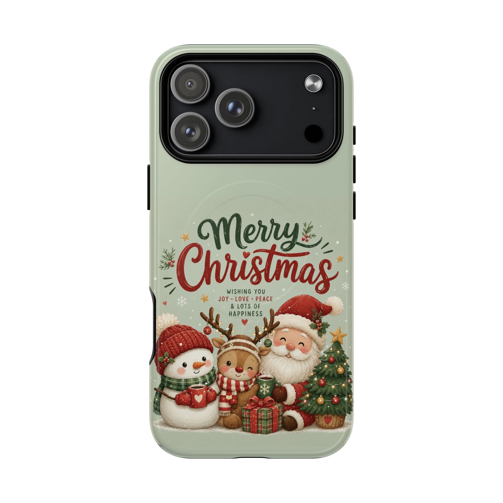 Christmas Phone Case — “Merry Christmas” Santa & Friends Tough Magnetic Case