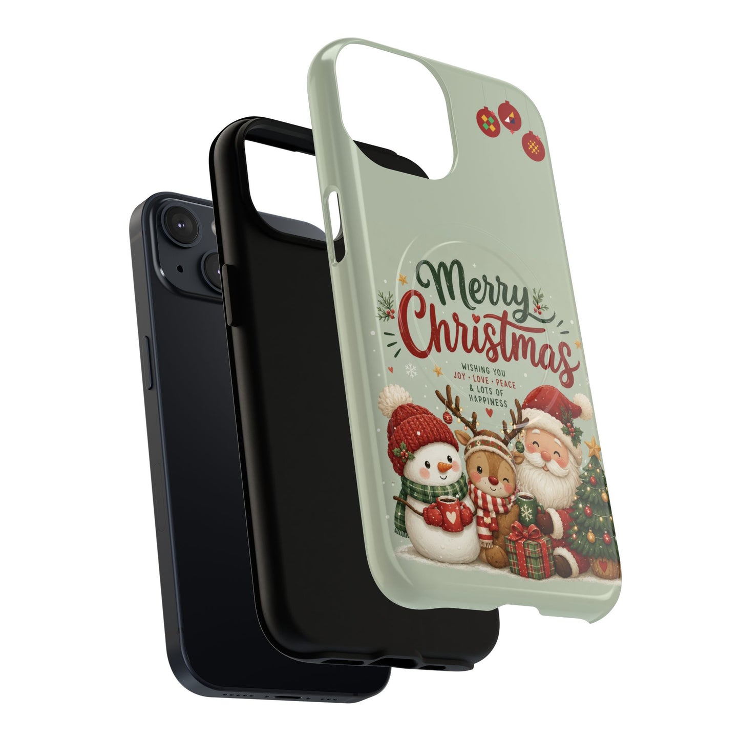 Christmas Phone Case — “Merry Christmas” Santa & Friends Tough Magnetic Case
