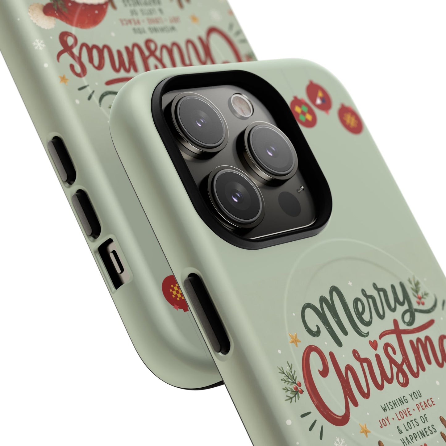 Christmas Phone Case — “Merry Christmas” Santa & Friends Tough Magnetic Case
