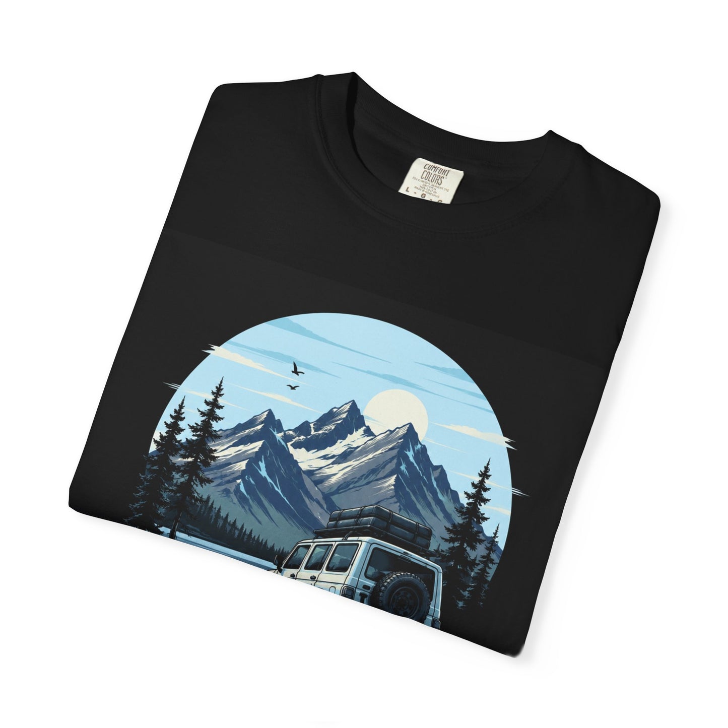 Adventure Awaits T‑Shirt — Mountain Jeep Outdoor Graphic Tee