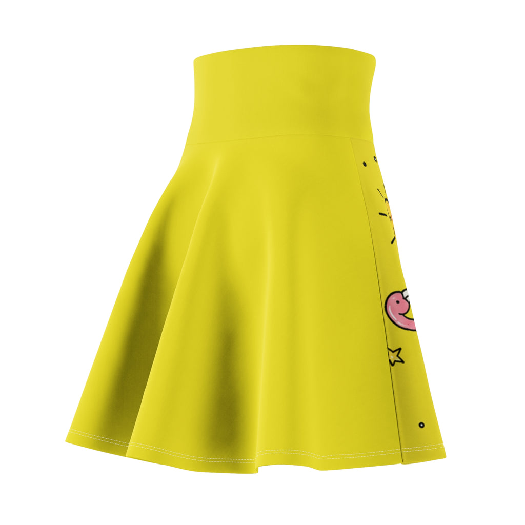 Hello Sunshine Skater Skirt — Bright Yellow Summer Print
