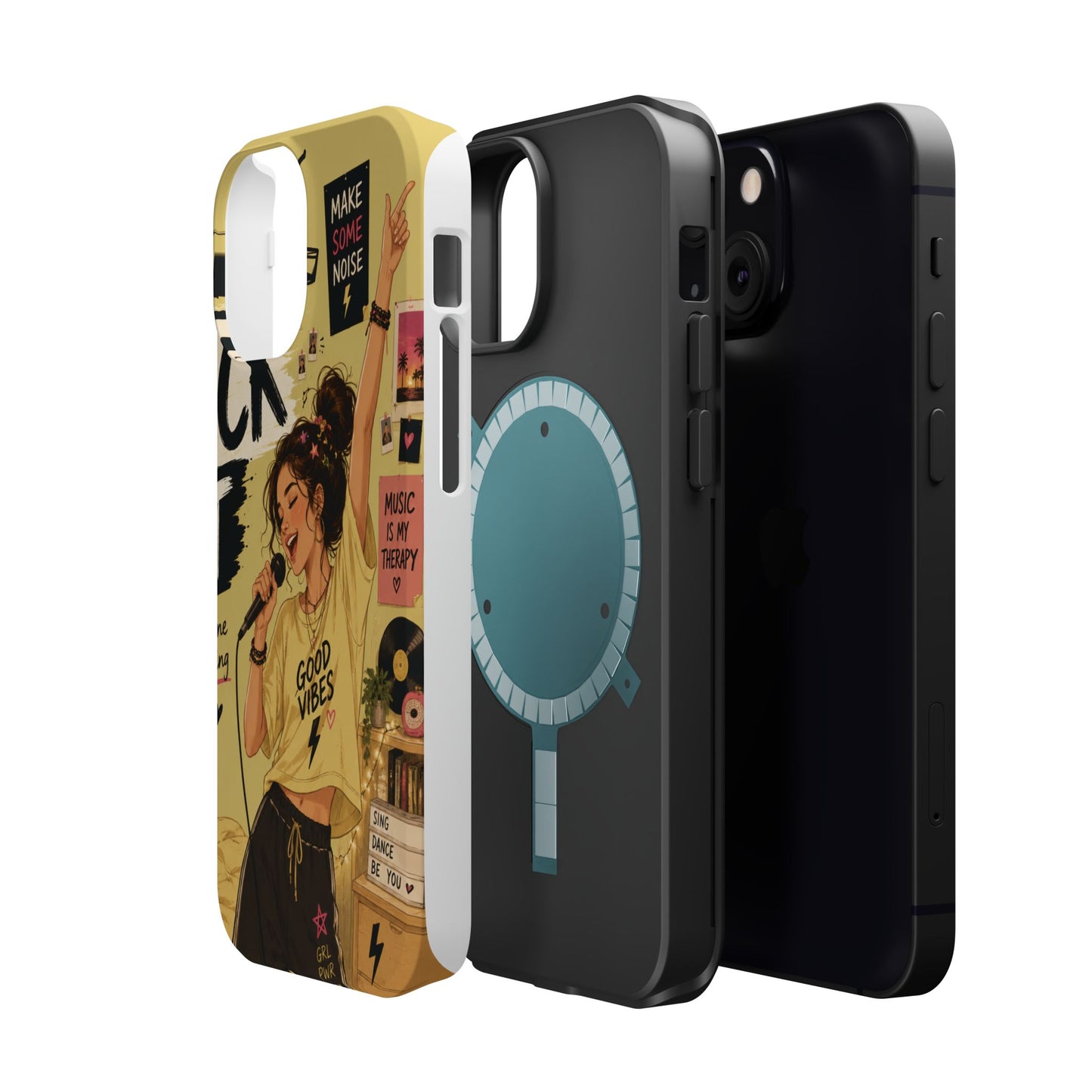 Singer Illustration Phone Case — 'Good Vibes' Magnetic Impact-Resistant Case