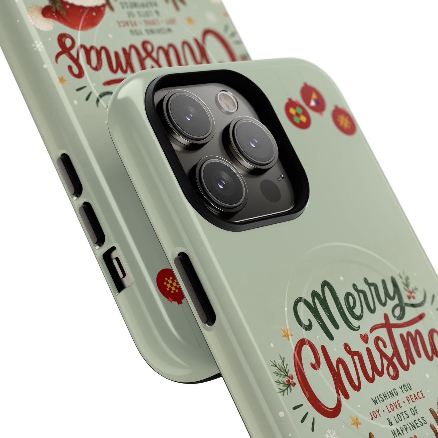 Christmas Phone Case — “Merry Christmas” Santa & Friends Tough Magnetic Case