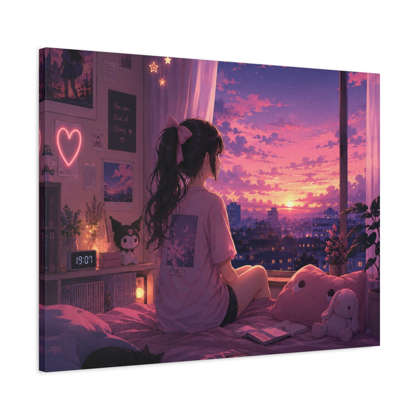Dreamscape Anime Sunset Canvas