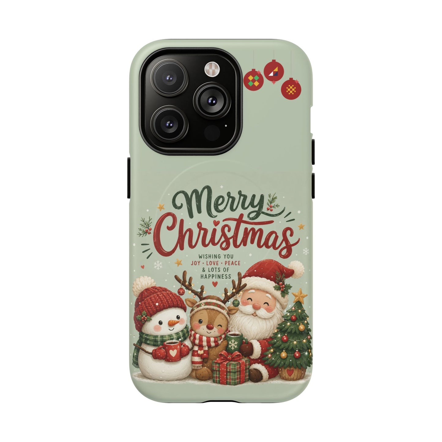 Christmas Phone Case — “Merry Christmas” Santa & Friends Tough Magnetic Case