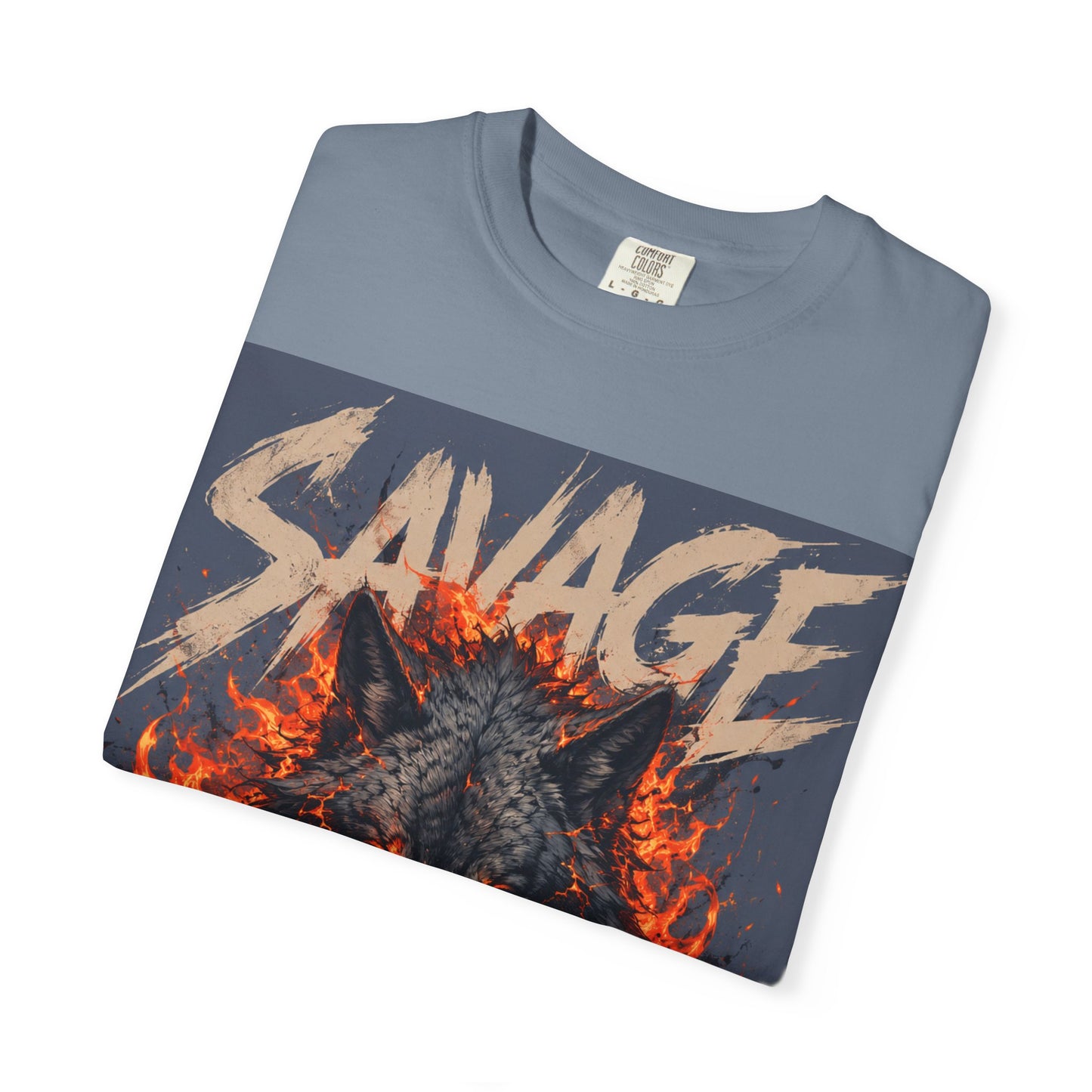 Savage Wolf Flames T-Shirt — "Be a Wolf Not a Sheep" Graphic Tee