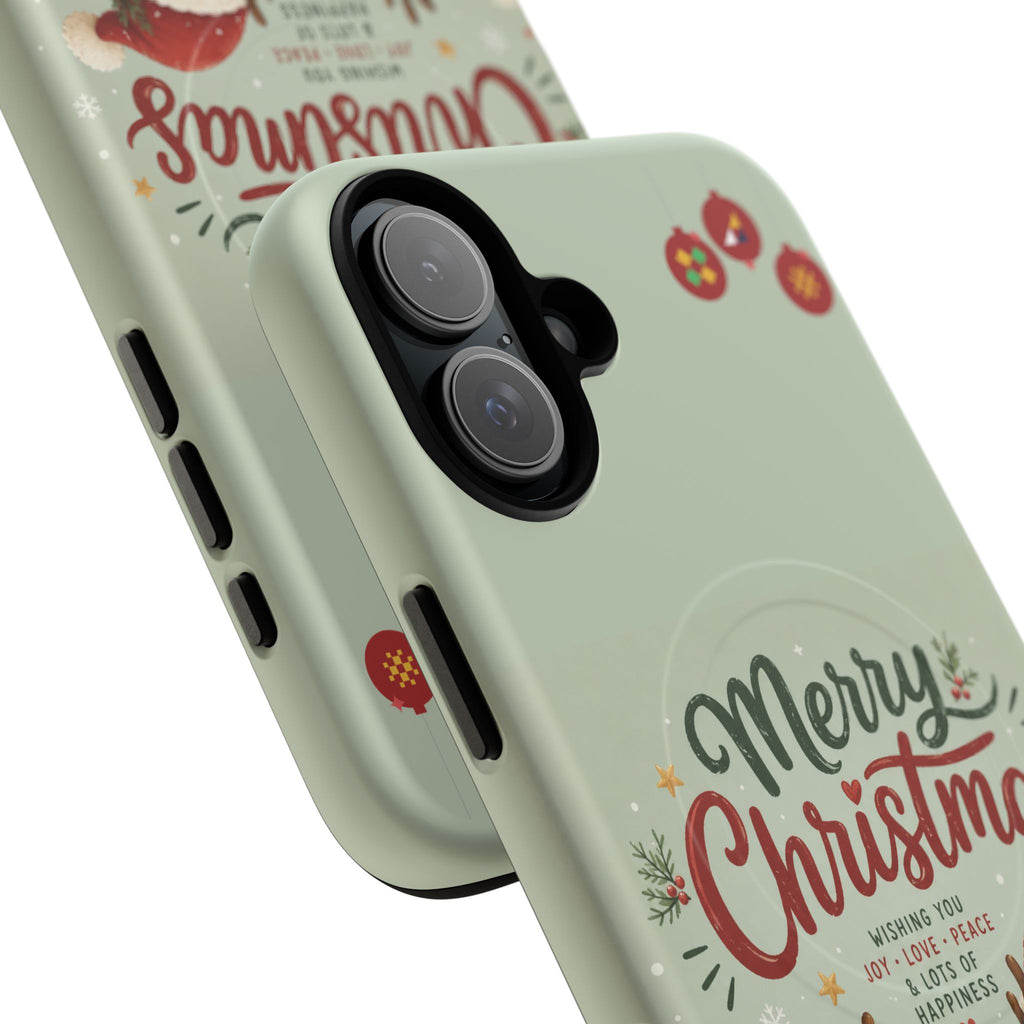 Christmas Phone Case — “Merry Christmas” Santa & Friends Tough Magnetic Case