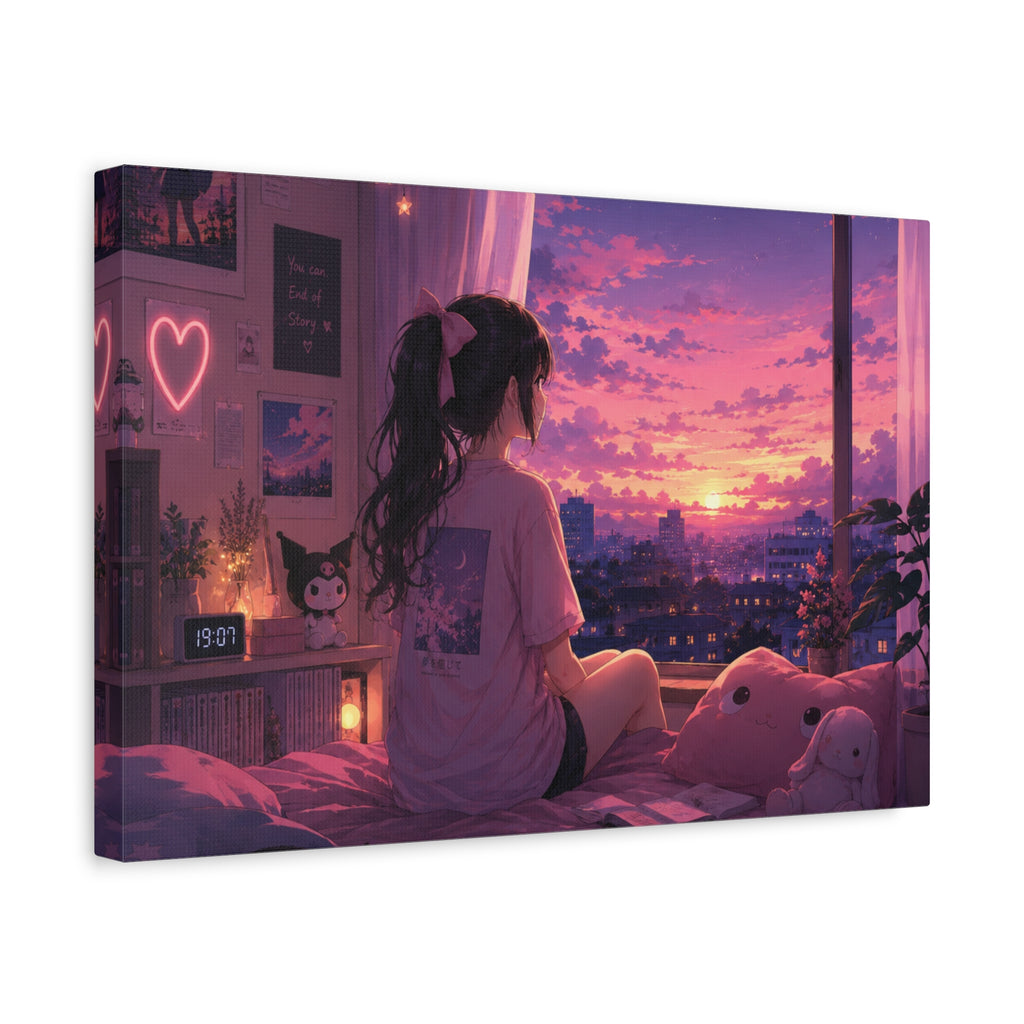 Dreamscape Anime Sunset Canvas