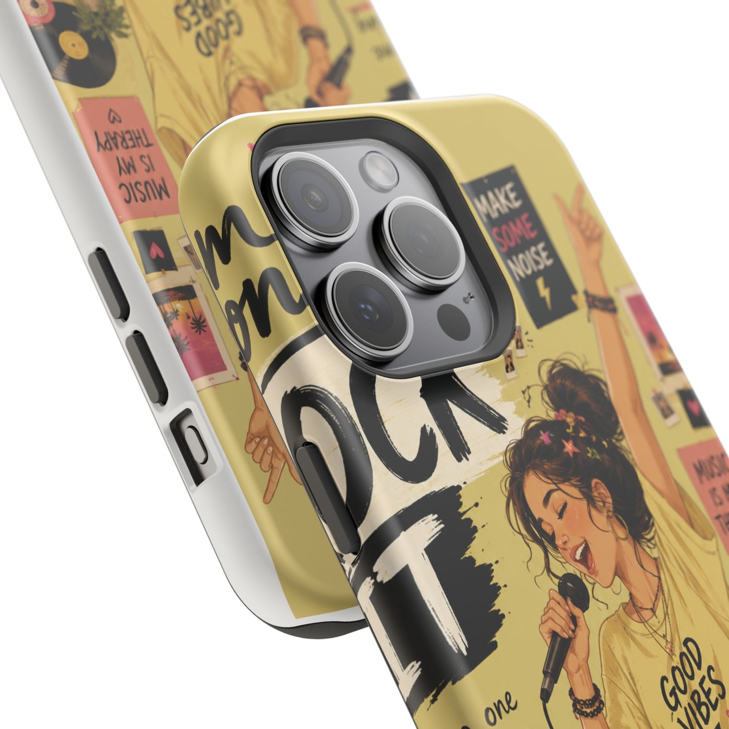 Singer Illustration Phone Case — 'Good Vibes' Magnetic Impact-Resistant Case