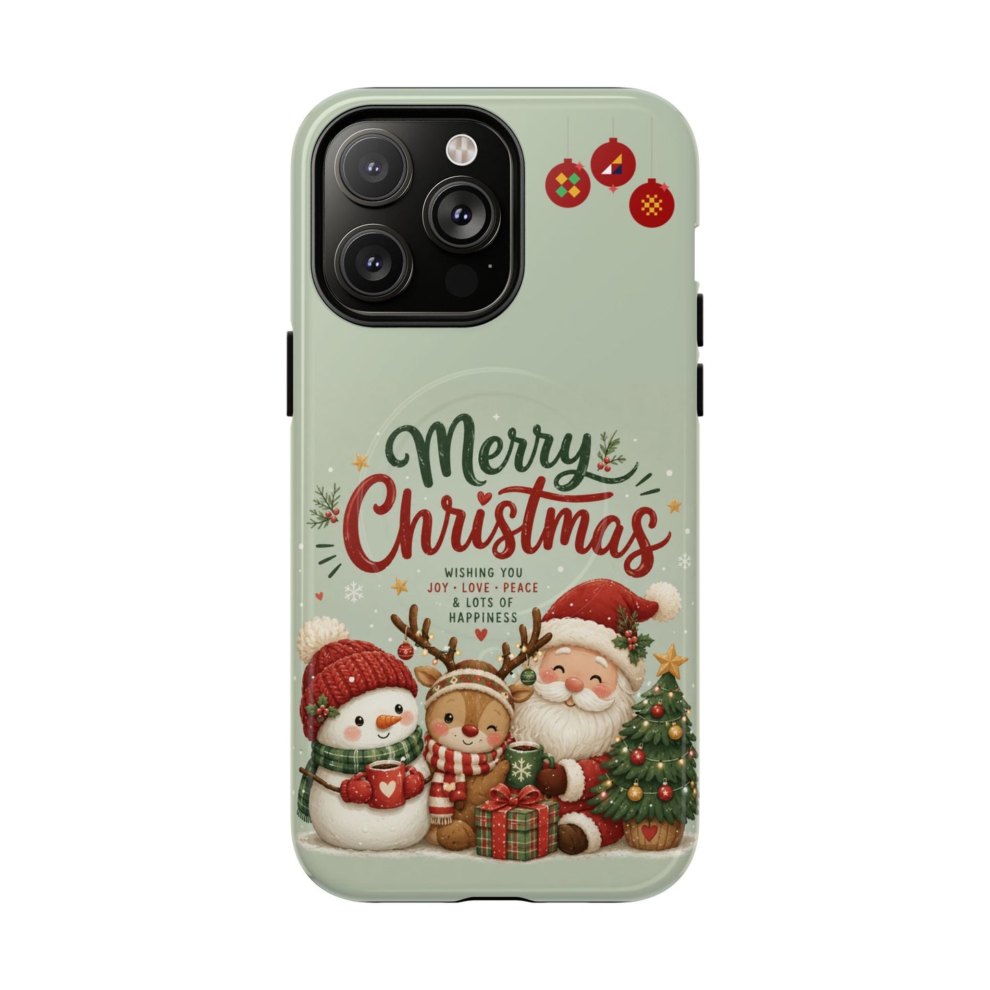 Christmas Phone Case — “Merry Christmas” Santa & Friends Tough Magnetic Case