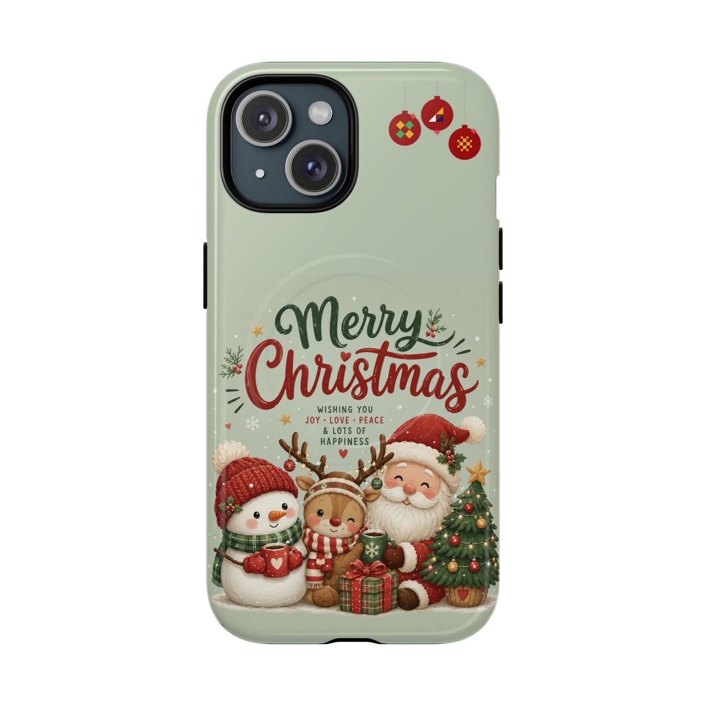 Christmas Phone Case — “Merry Christmas” Santa & Friends Tough Magnetic Case