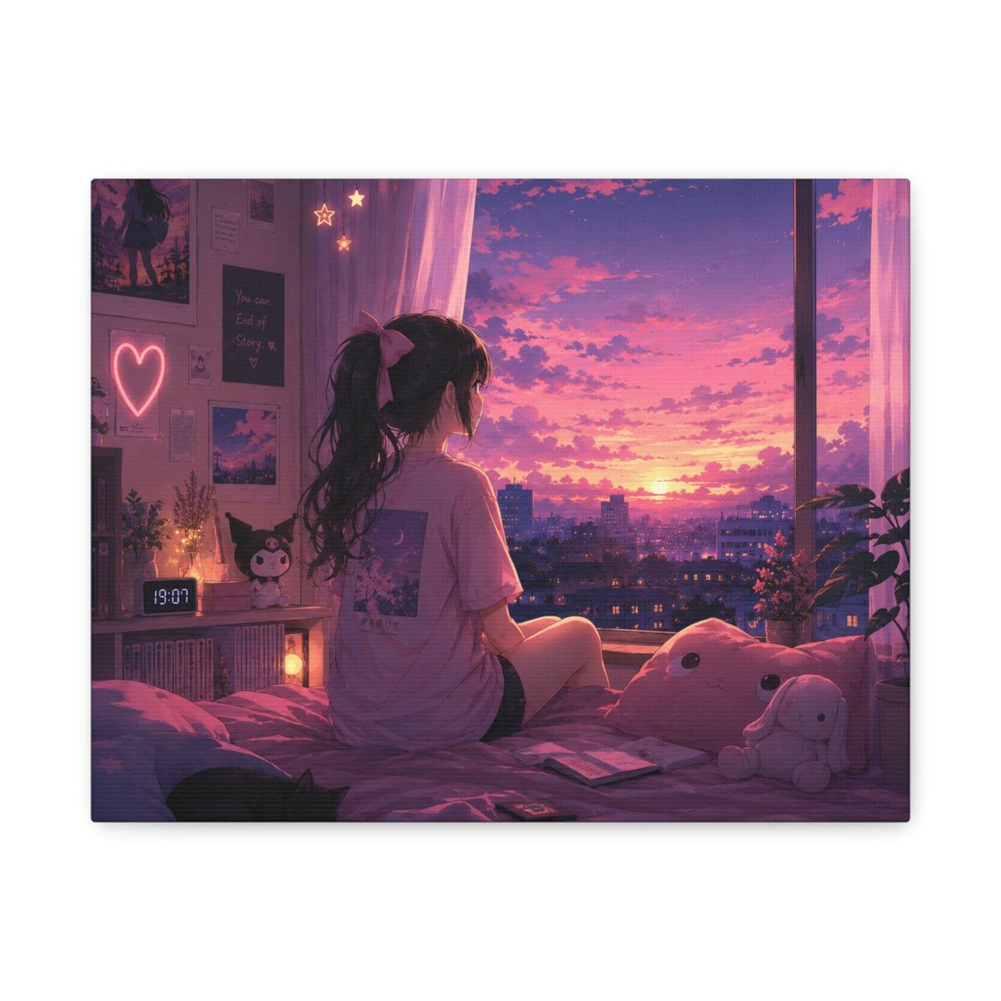 Dreamscape Anime Sunset Canvas