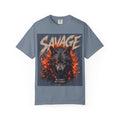 Savage Wolf Flames T-Shirt — "Be a Wolf Not a Sheep" Graphic Tee