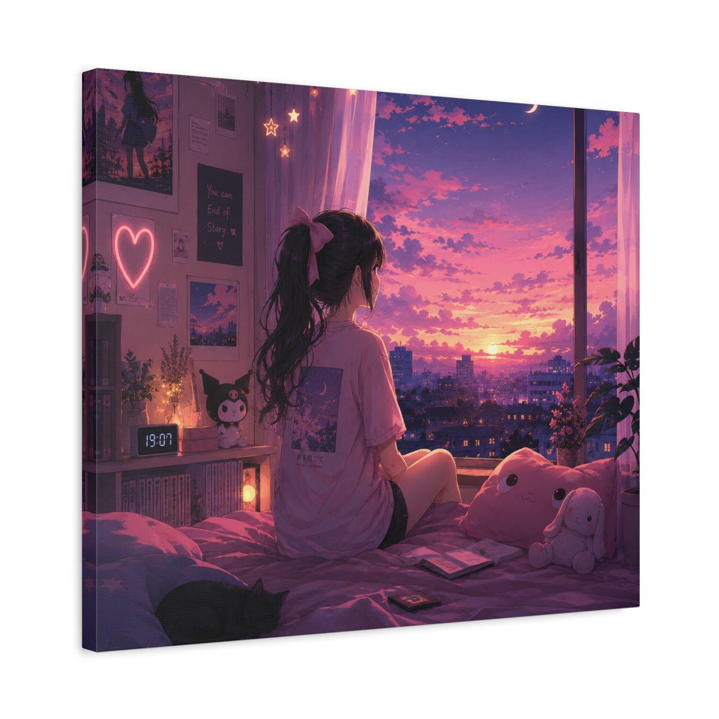 Dreamscape Anime Sunset Canvas