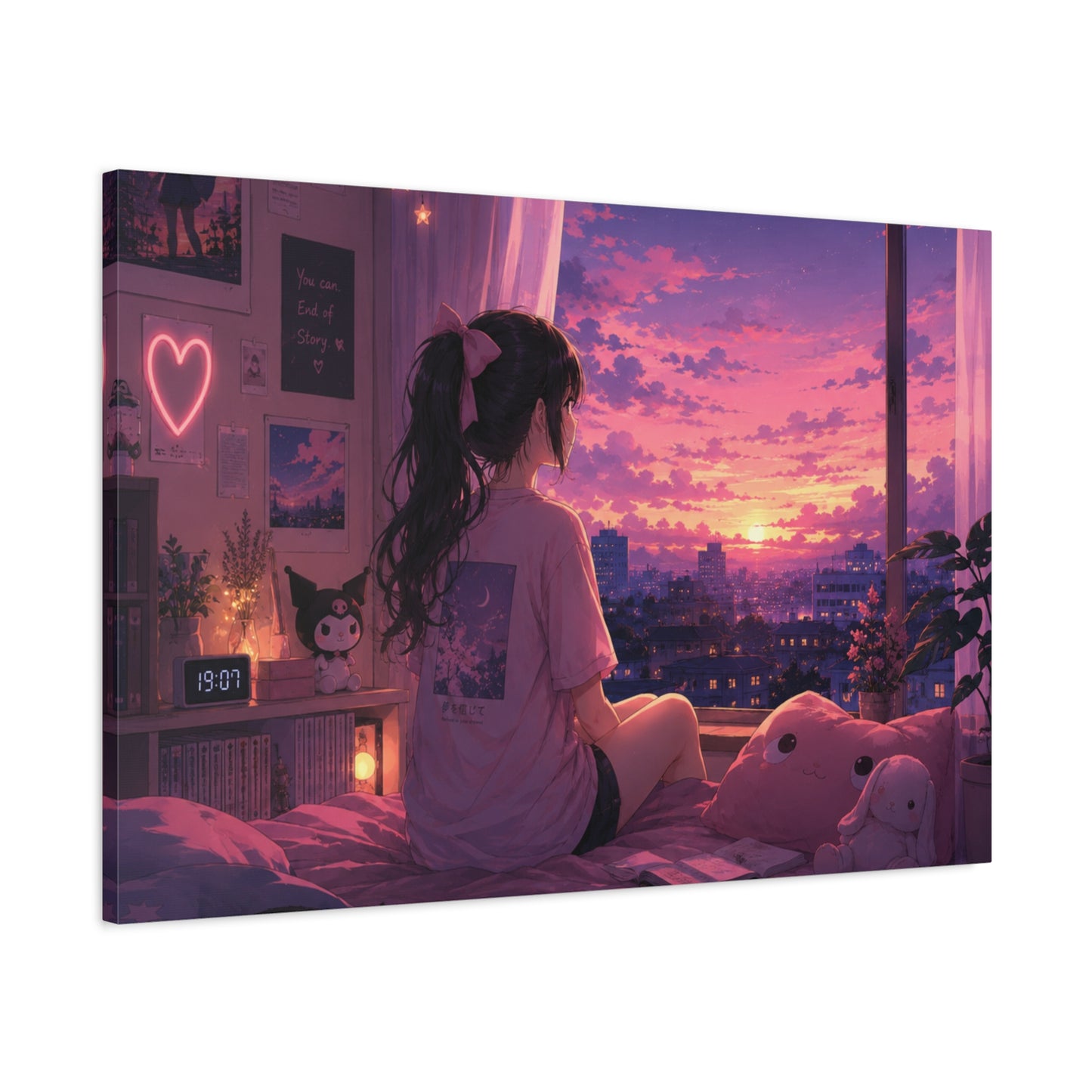 Dreamscape Anime Sunset Canvas