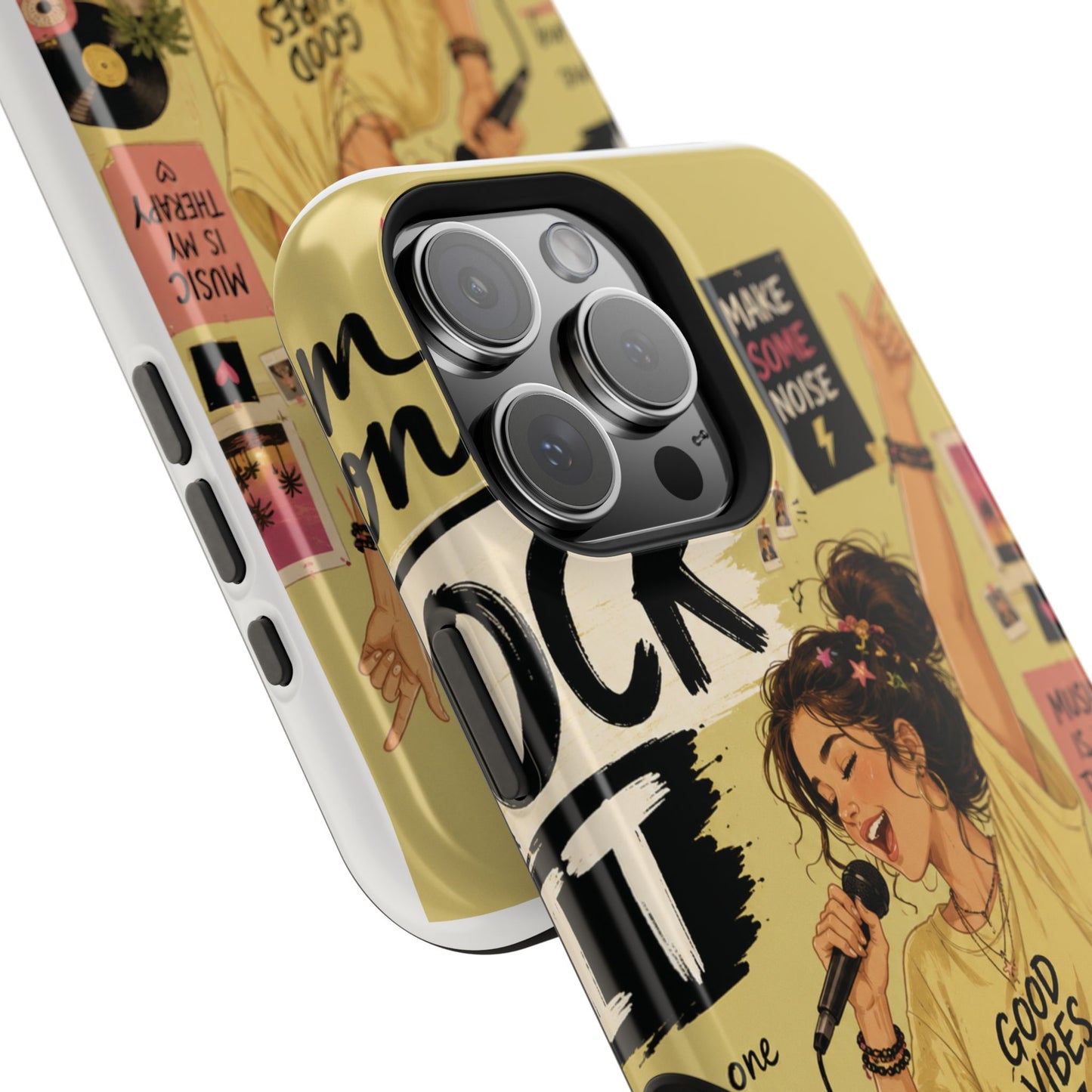 Singer Illustration Phone Case — 'Good Vibes' Magnetic Impact-Resistant Case