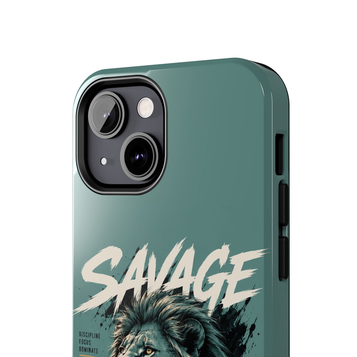 Savage Lion Tough Phone Case – 'Born to Lead' Rugged Protective Cover