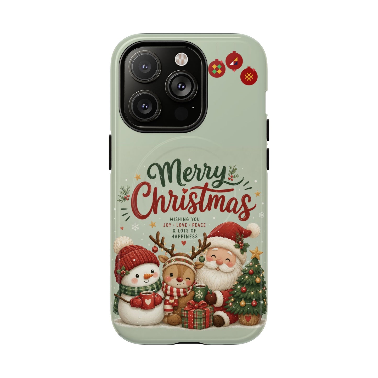 Christmas Phone Case — “Merry Christmas” Santa & Friends Tough Magnetic Case