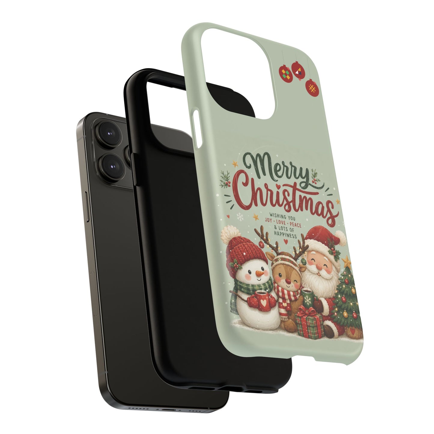 Christmas Phone Case — “Merry Christmas” Santa & Friends Tough Magnetic Case