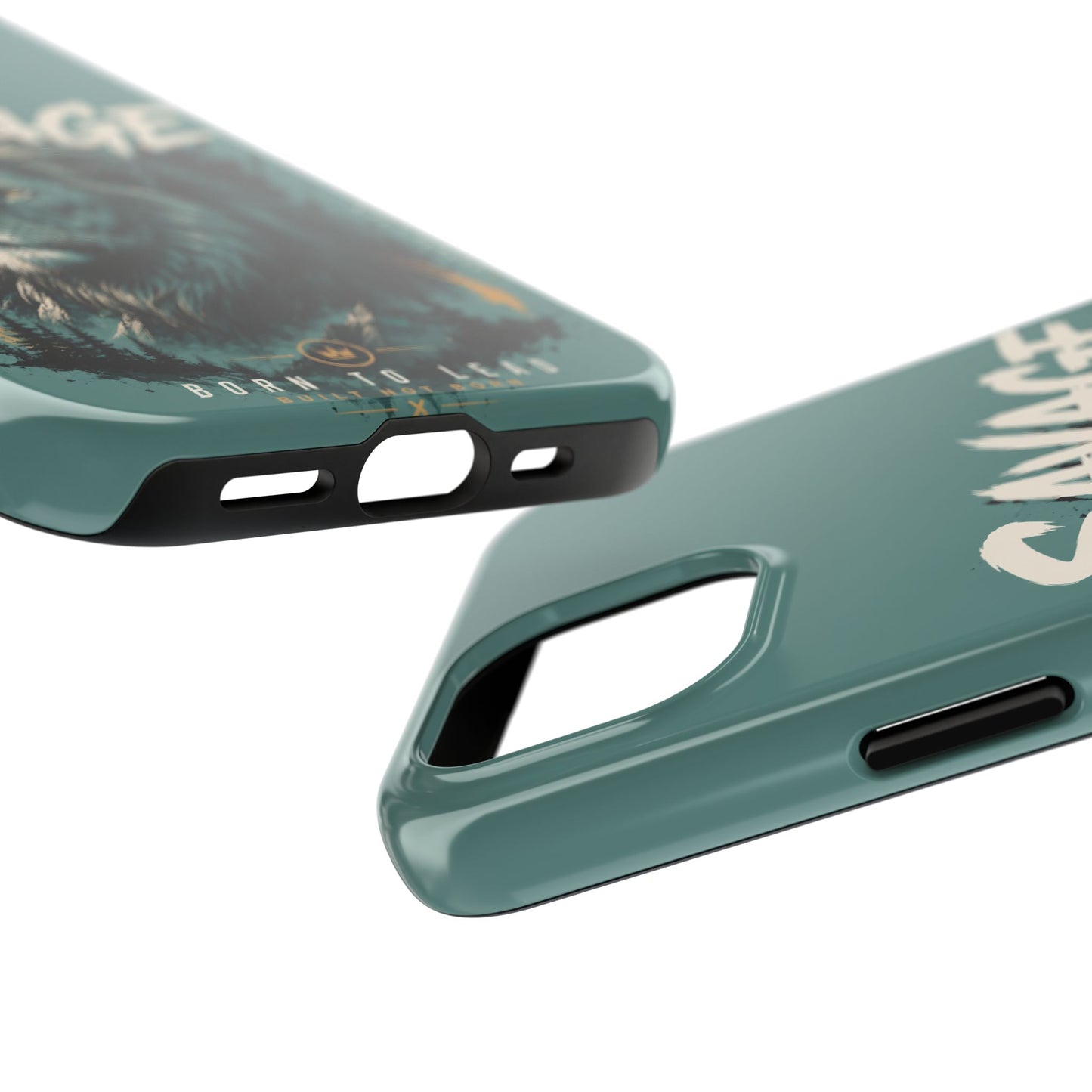 Savage Lion Tough Phone Case – 'Born to Lead' Rugged Protective Cover