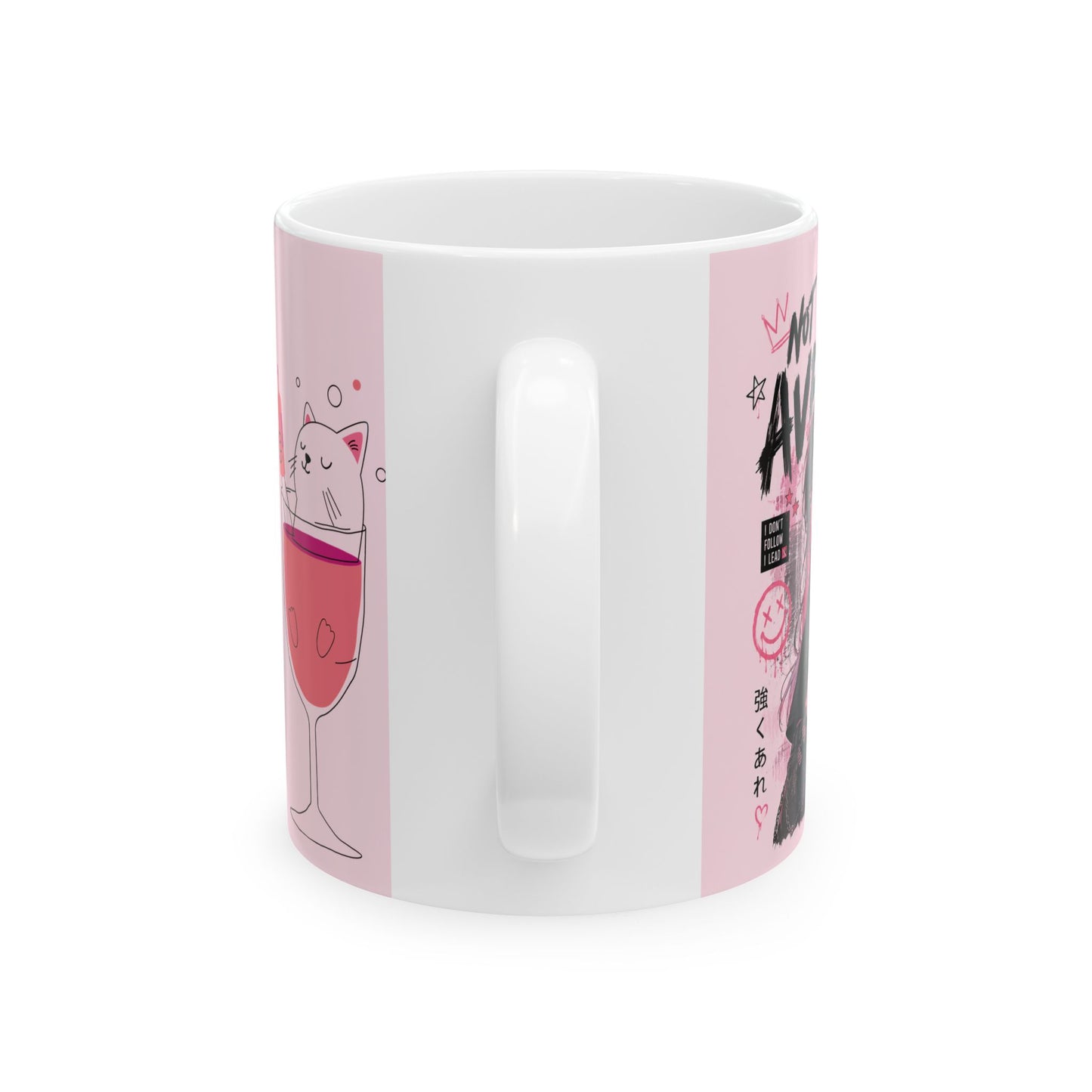 Pink Intersectional Feminist Ceramic Mug (11oz/15oz) — Cute Cat & Love Graphics