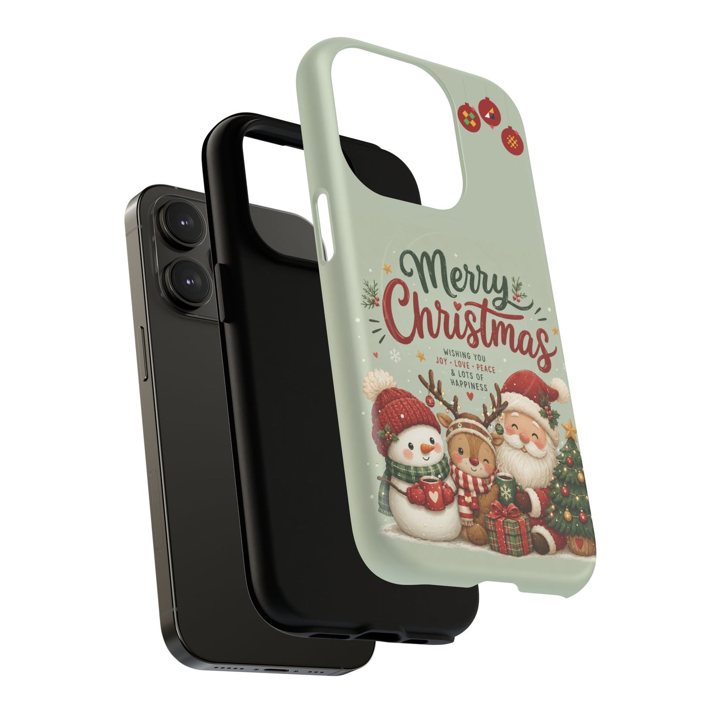 Christmas Phone Case — “Merry Christmas” Santa & Friends Tough Magnetic Case