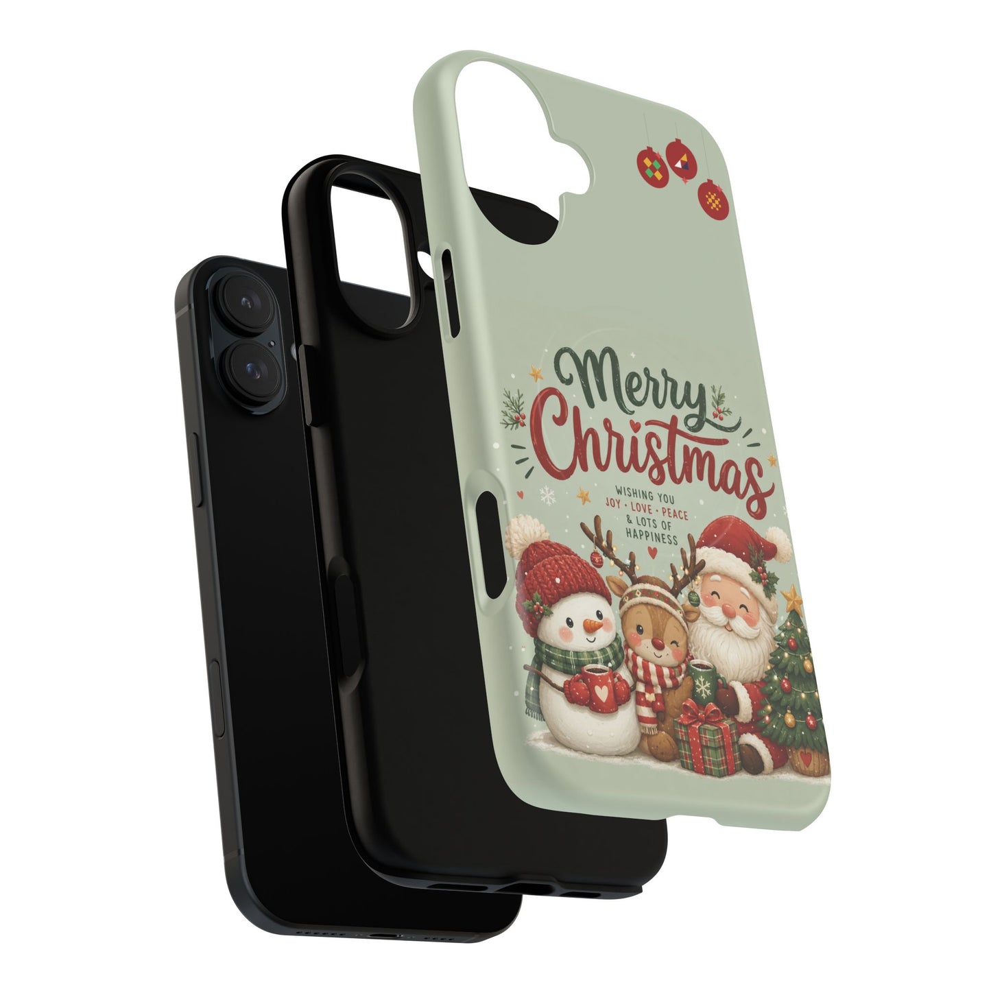 Christmas Phone Case — “Merry Christmas” Santa & Friends Tough Magnetic Case