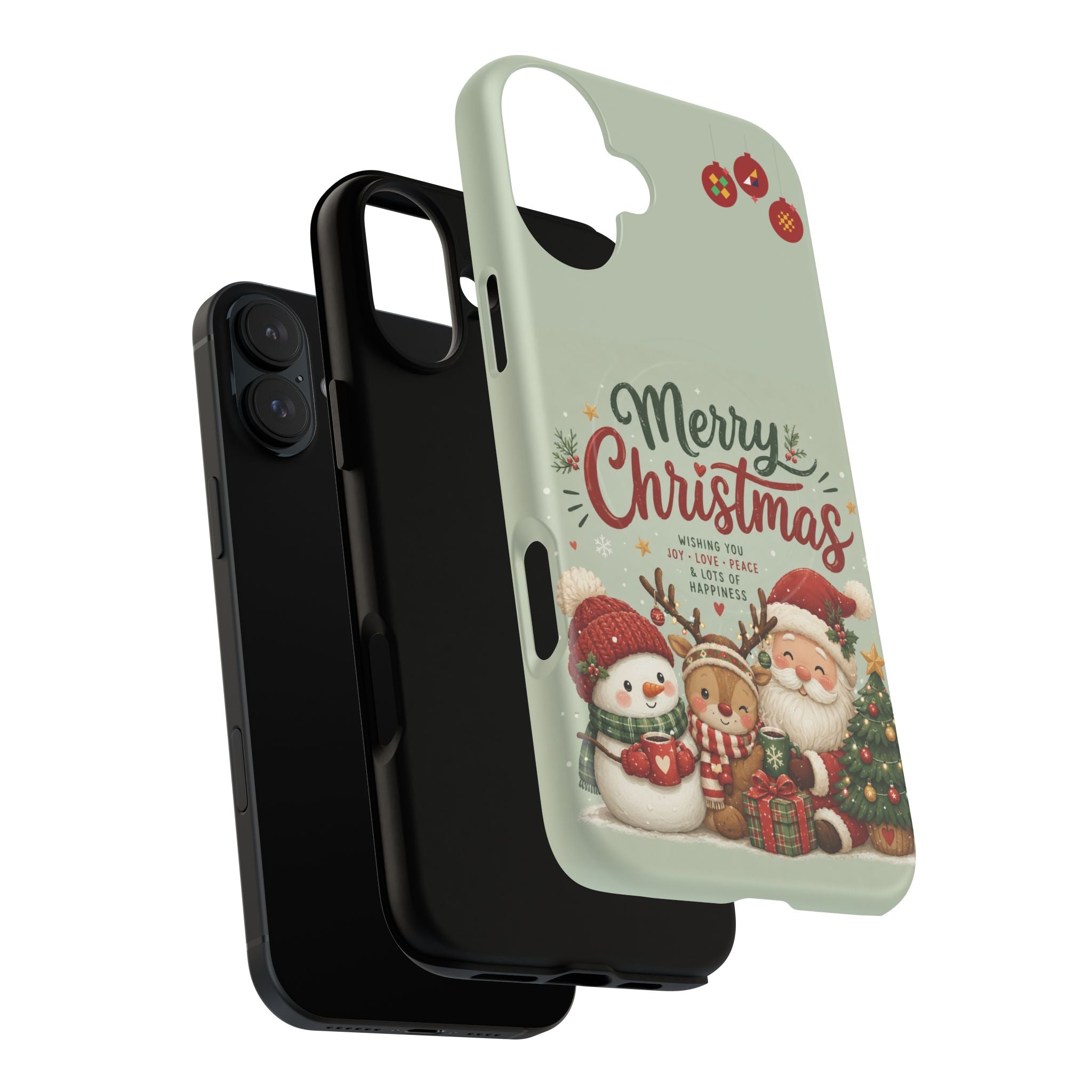 Christmas Phone Case — “Merry Christmas” Santa & Friends Tough Magnetic Case