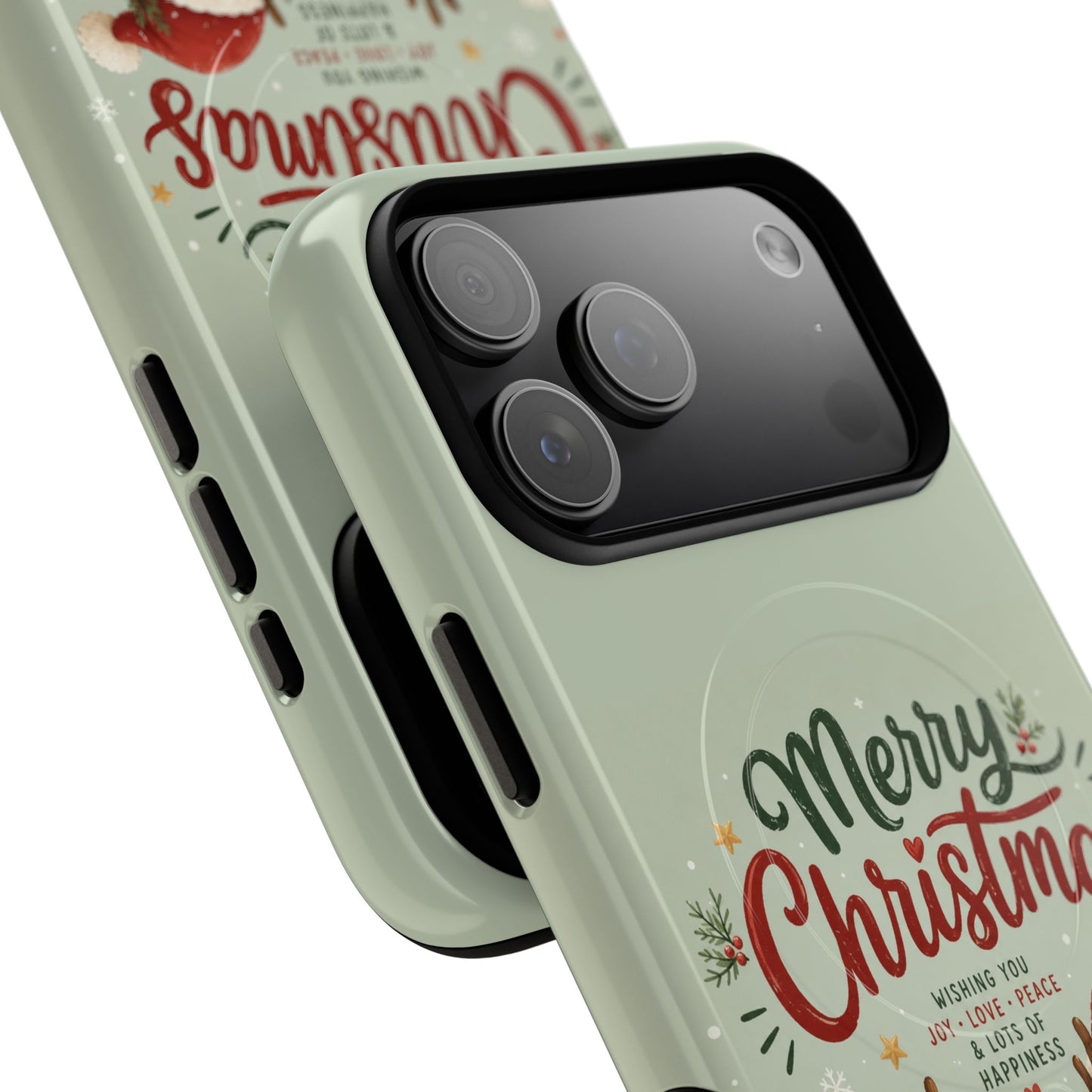 Christmas Phone Case — “Merry Christmas” Santa & Friends Tough Magnetic Case