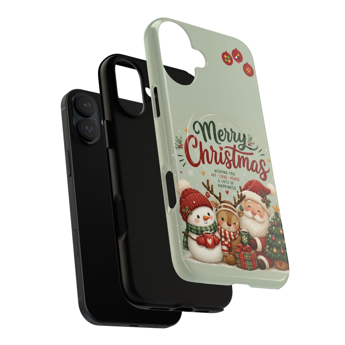 Christmas Phone Case — “Merry Christmas” Santa & Friends Tough Magnetic Case