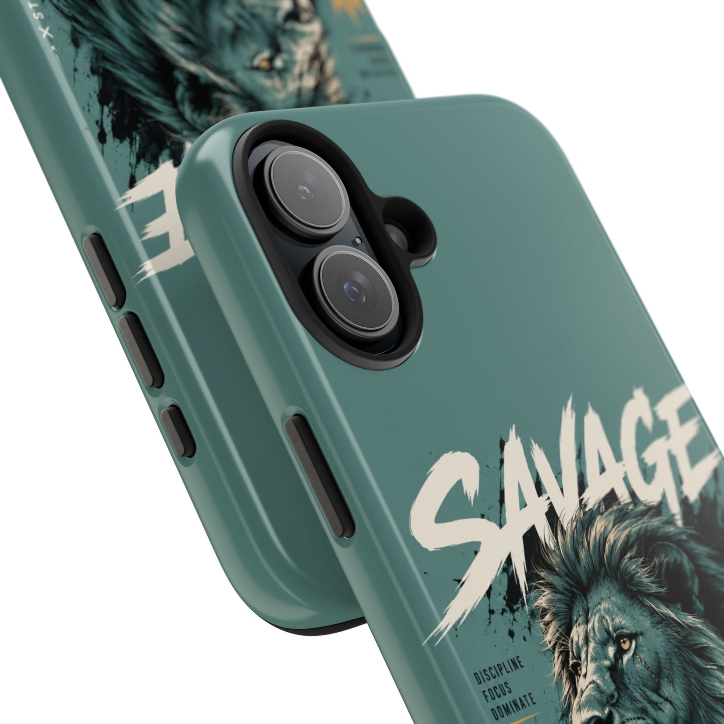 Savage Lion Tough Phone Case – 'Born to Lead' Rugged Protective Cover