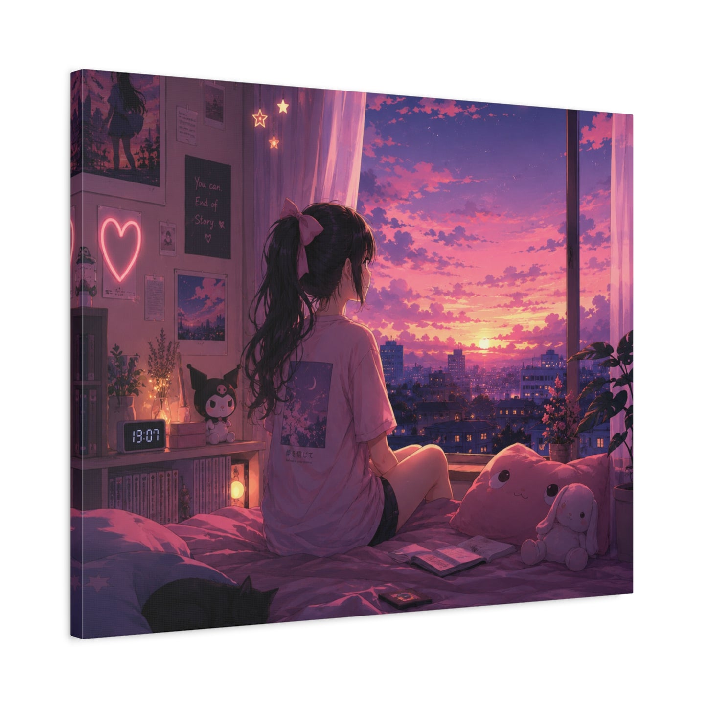 Dreamscape Anime Sunset Canvas