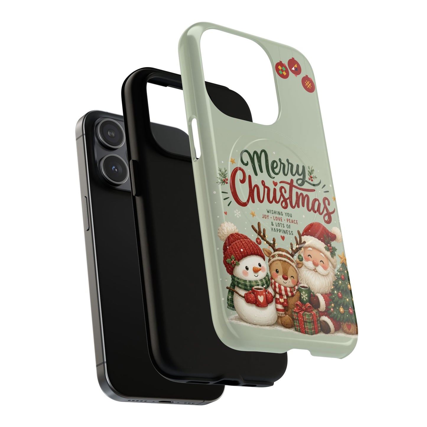 Christmas Phone Case — “Merry Christmas” Santa & Friends Tough Magnetic Case