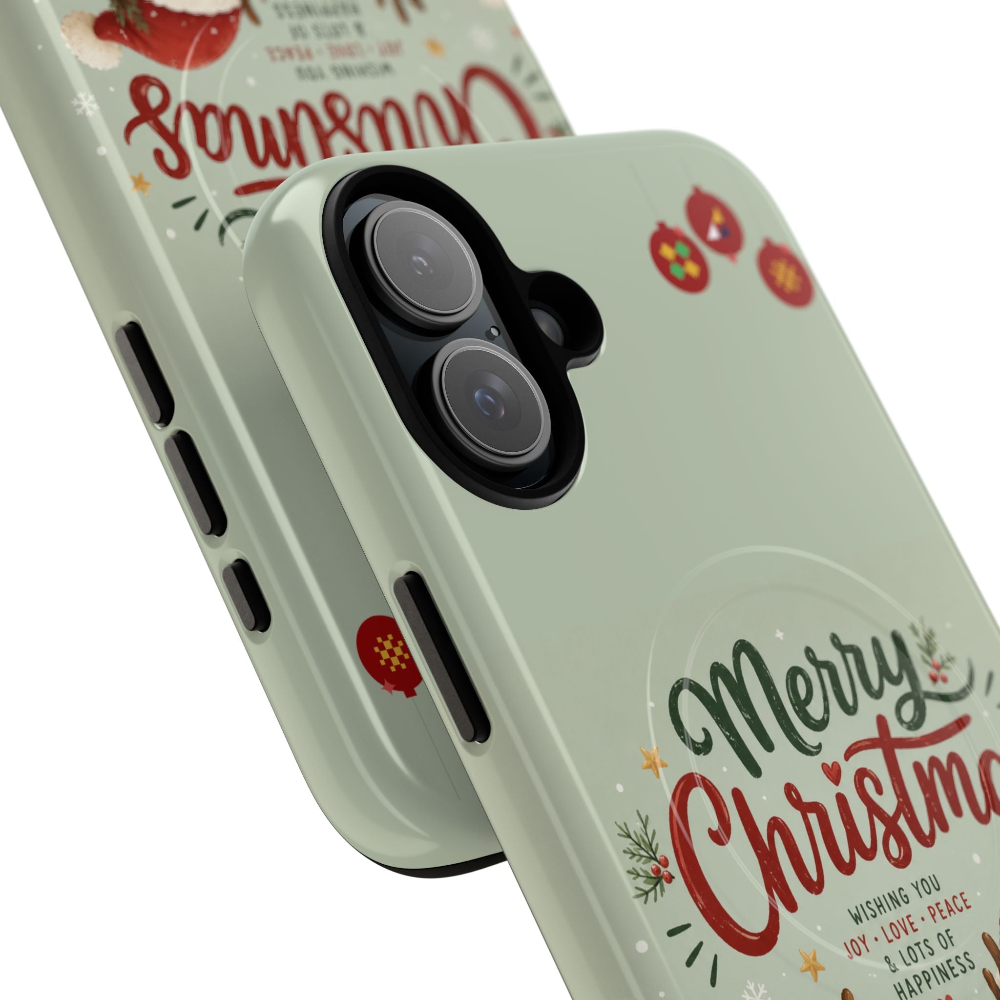 Christmas Phone Case — “Merry Christmas” Santa & Friends Tough Magnetic Case