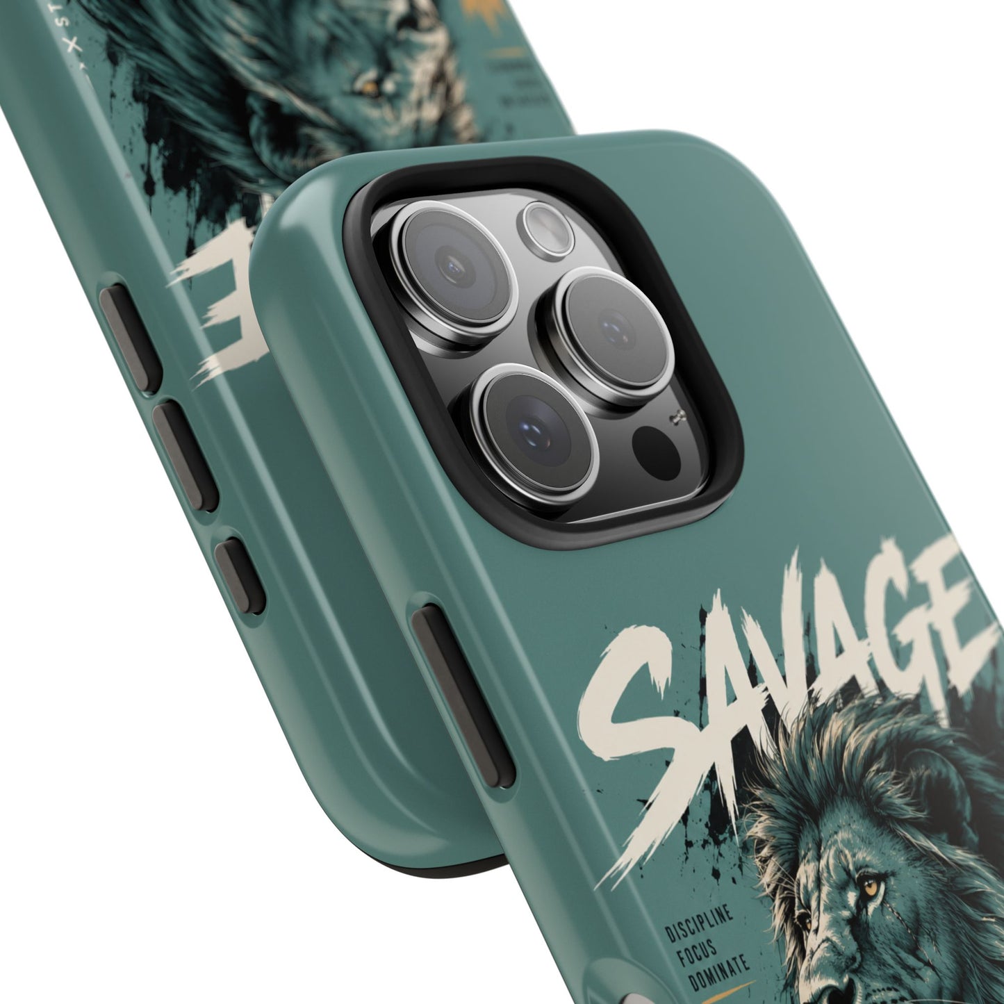 Savage Lion Tough Phone Case – 'Born to Lead' Rugged Protective Cover
